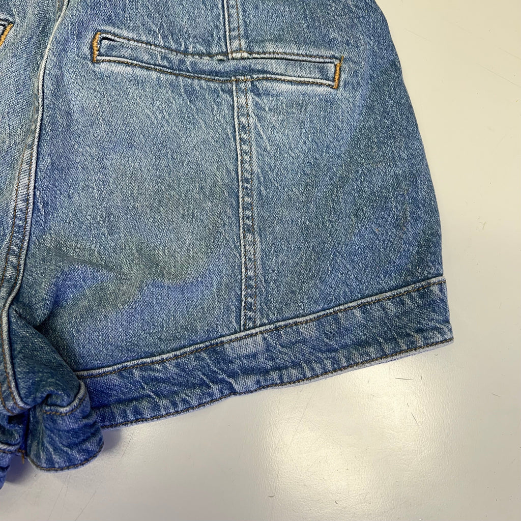 FREE PEOPLE CRVY Mona High-Rise Shorts  Women's Sz 31 Power Trip Blue 89248835