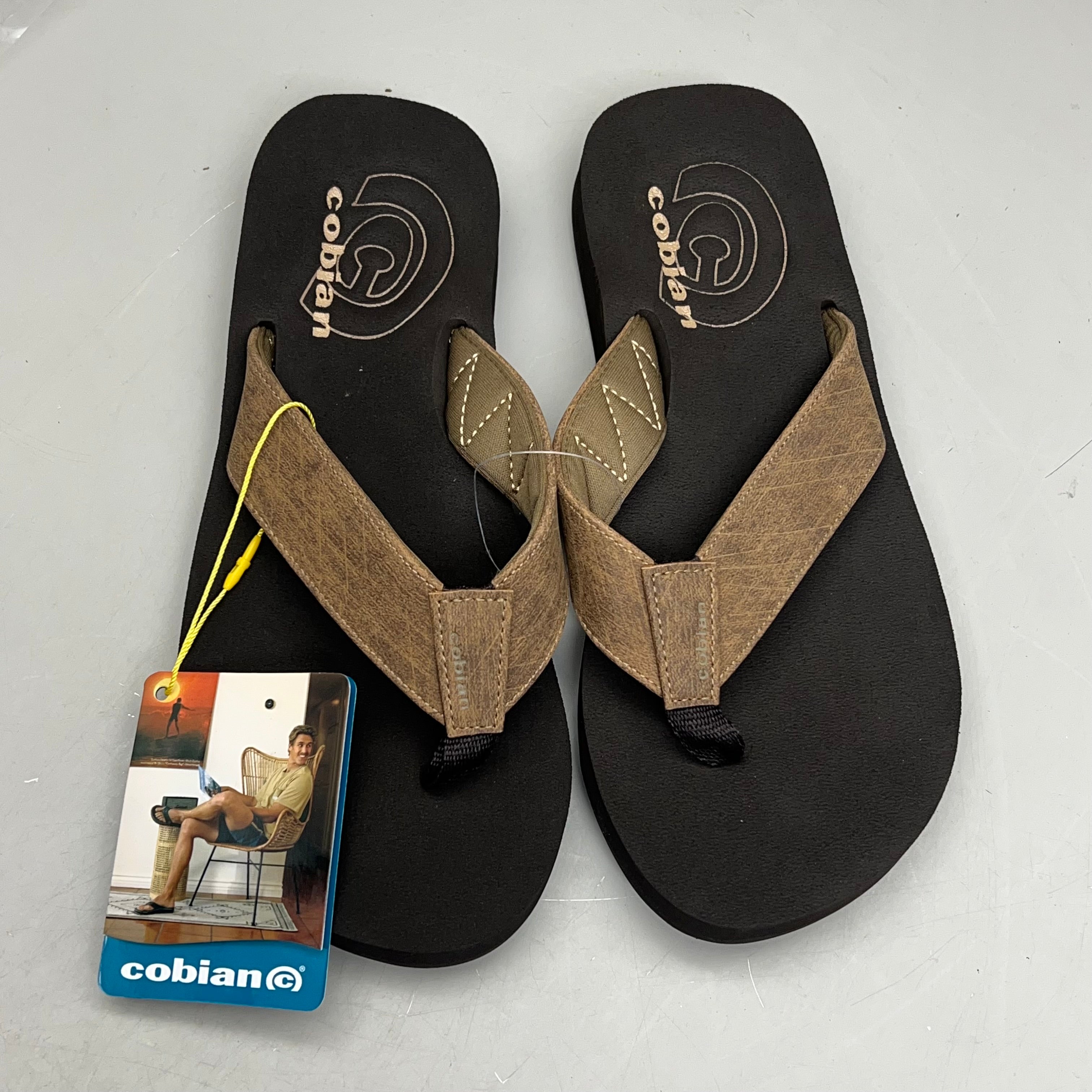 COBIAN Floater Sandals Synthetic Strap Men's Sz 13, EU 46 Mocha FLT18-203-13