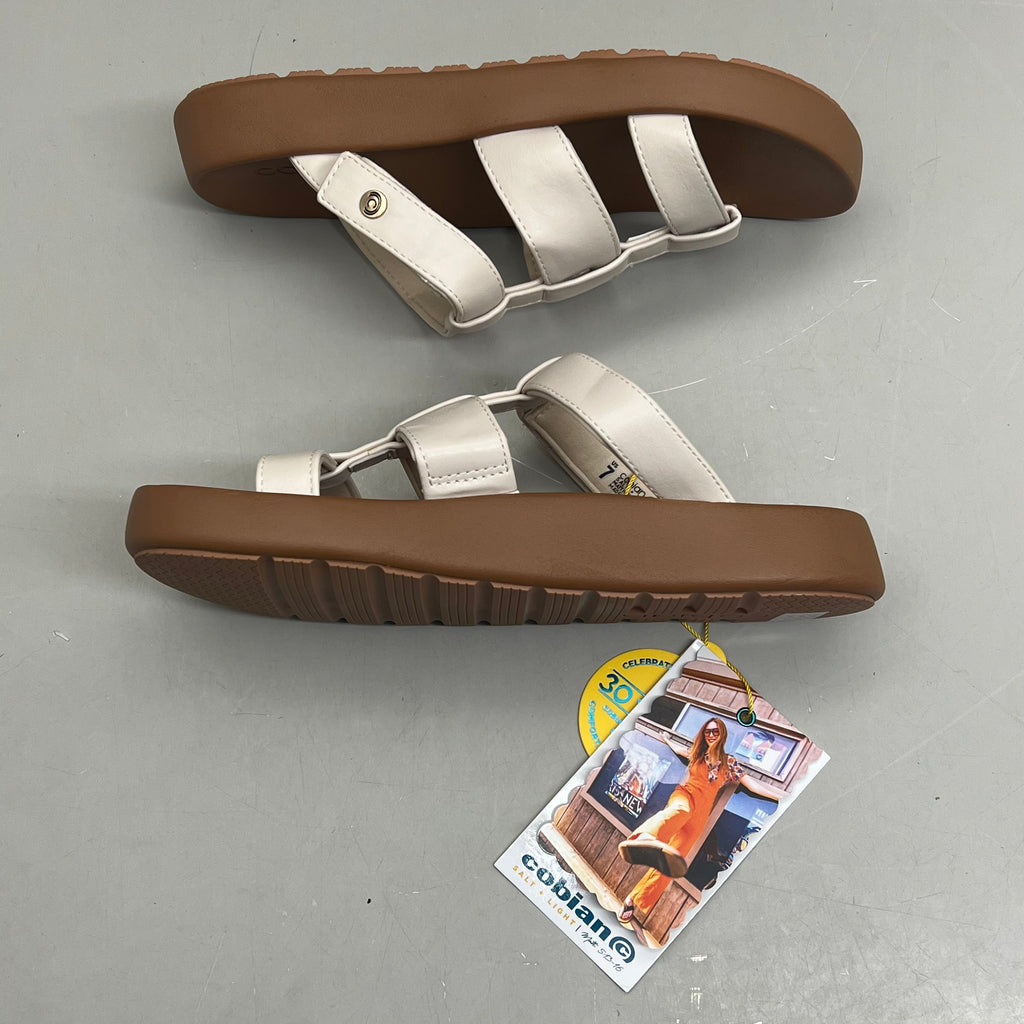 COBIAN Amalfi Synthetic Leather W/ Microfiber Lining Sandals Women's Sz 6, 35.5 EU Cream AMA25-110-6