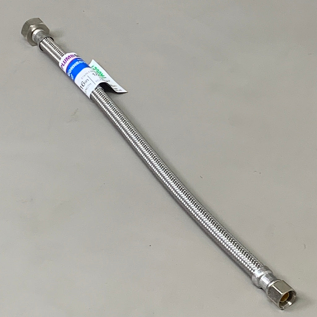 PLUMBSHOP (2 PACK)Faucet Connector Stainless Steel Braid 3/8"&13/8" FIP PLS1-16KC
