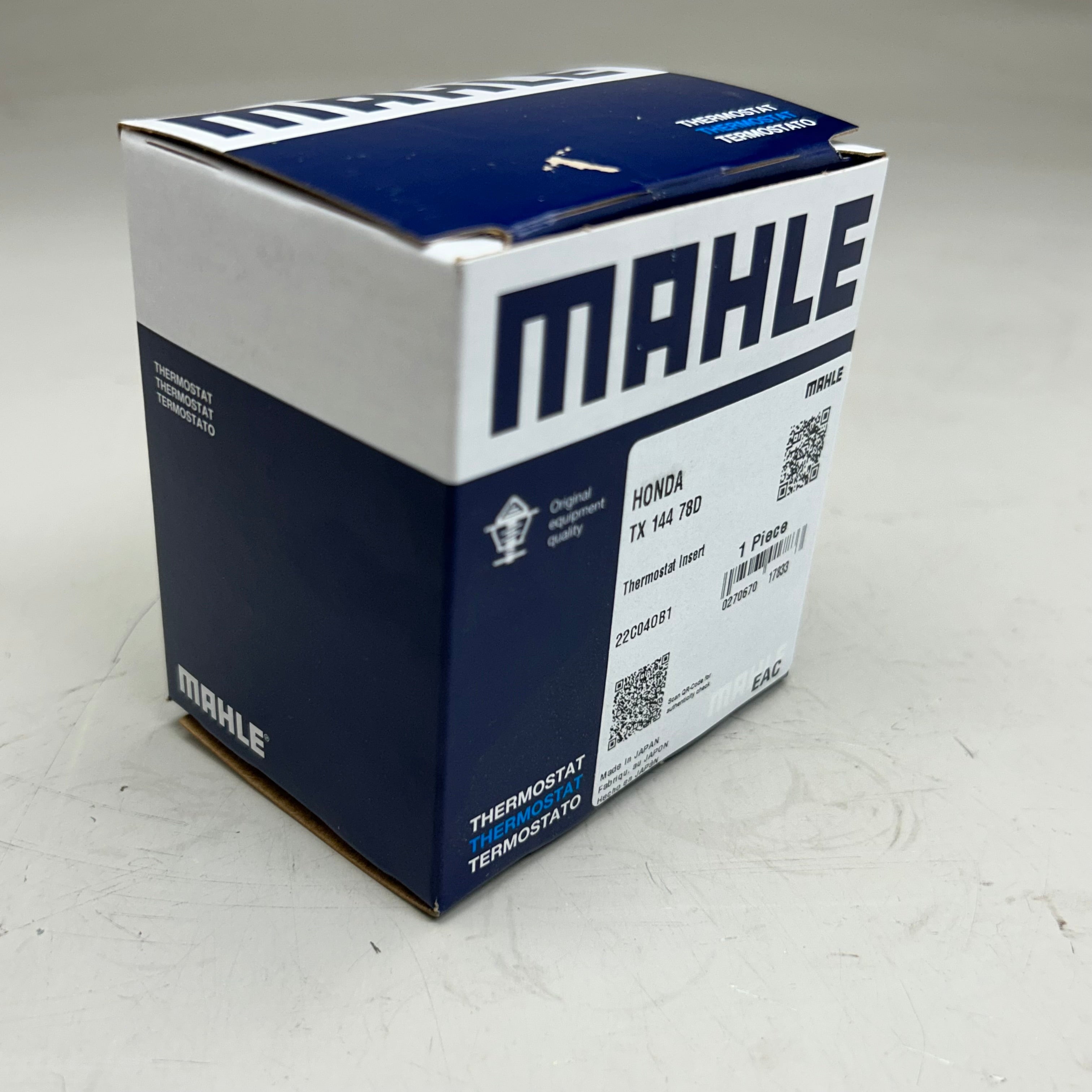 MAHLE Engine Coolant Thermostat Replacement Part For Honda TX14478D