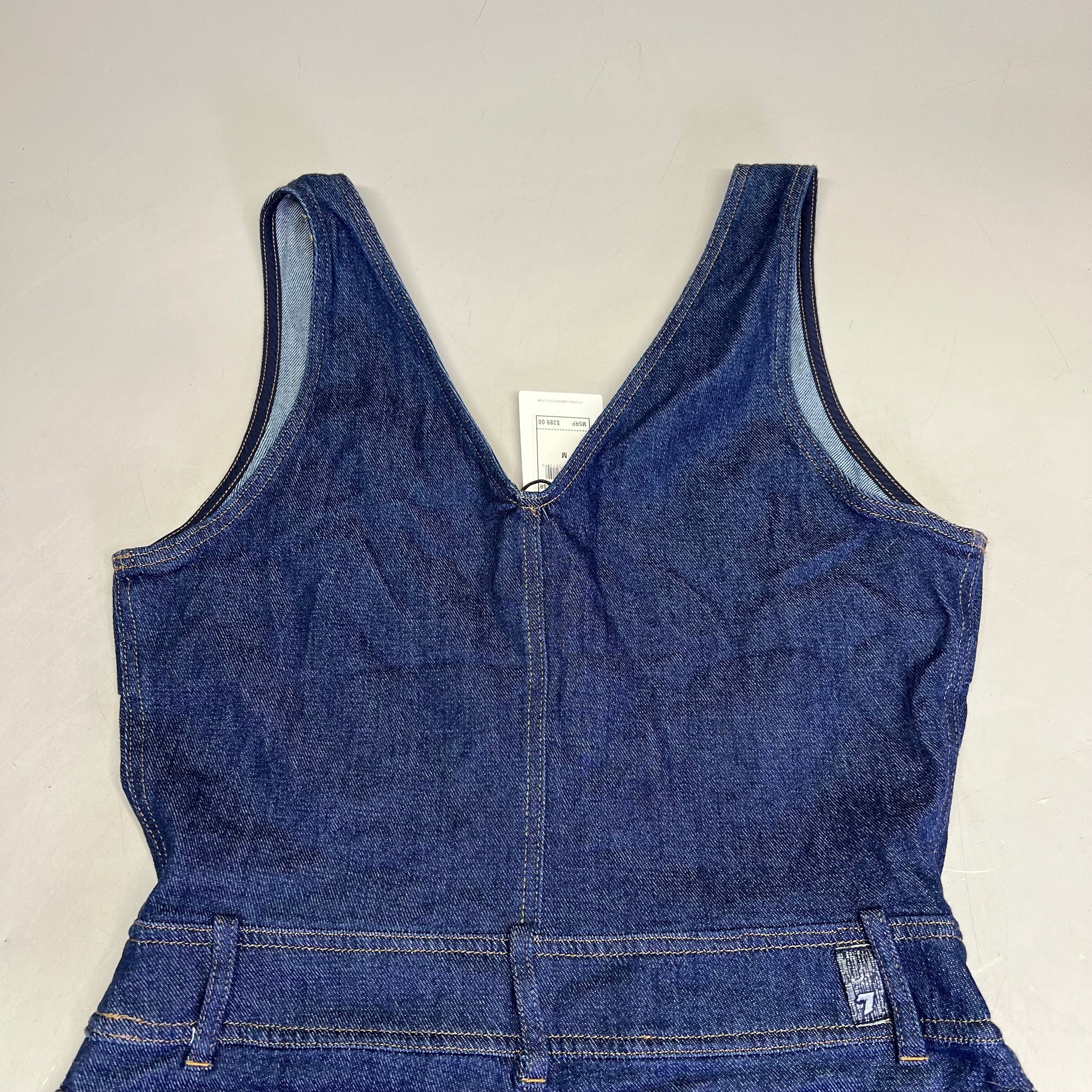 7 FOR ALL MANKIND Soft Denim Zip Up Jumper Womens Sz M Dark Blue AU7190865A WLSR