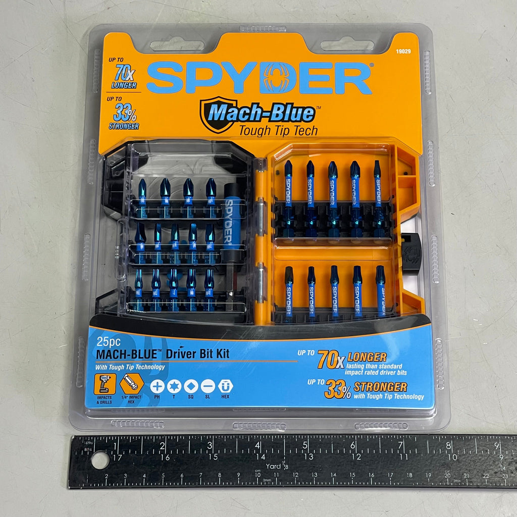 SPYDER Mach-Blue Driver Bit Kit 25 Piece Metallic Blue 19029
