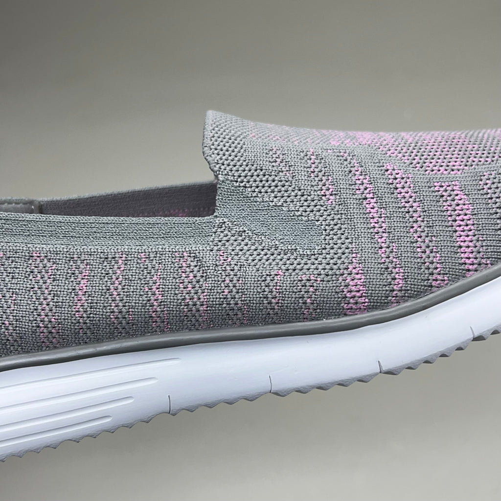 PROPET Travel Fit Slip-On Flexible Shoe Women's Sz 6.5 M(B) Grey/Pink WAT044M