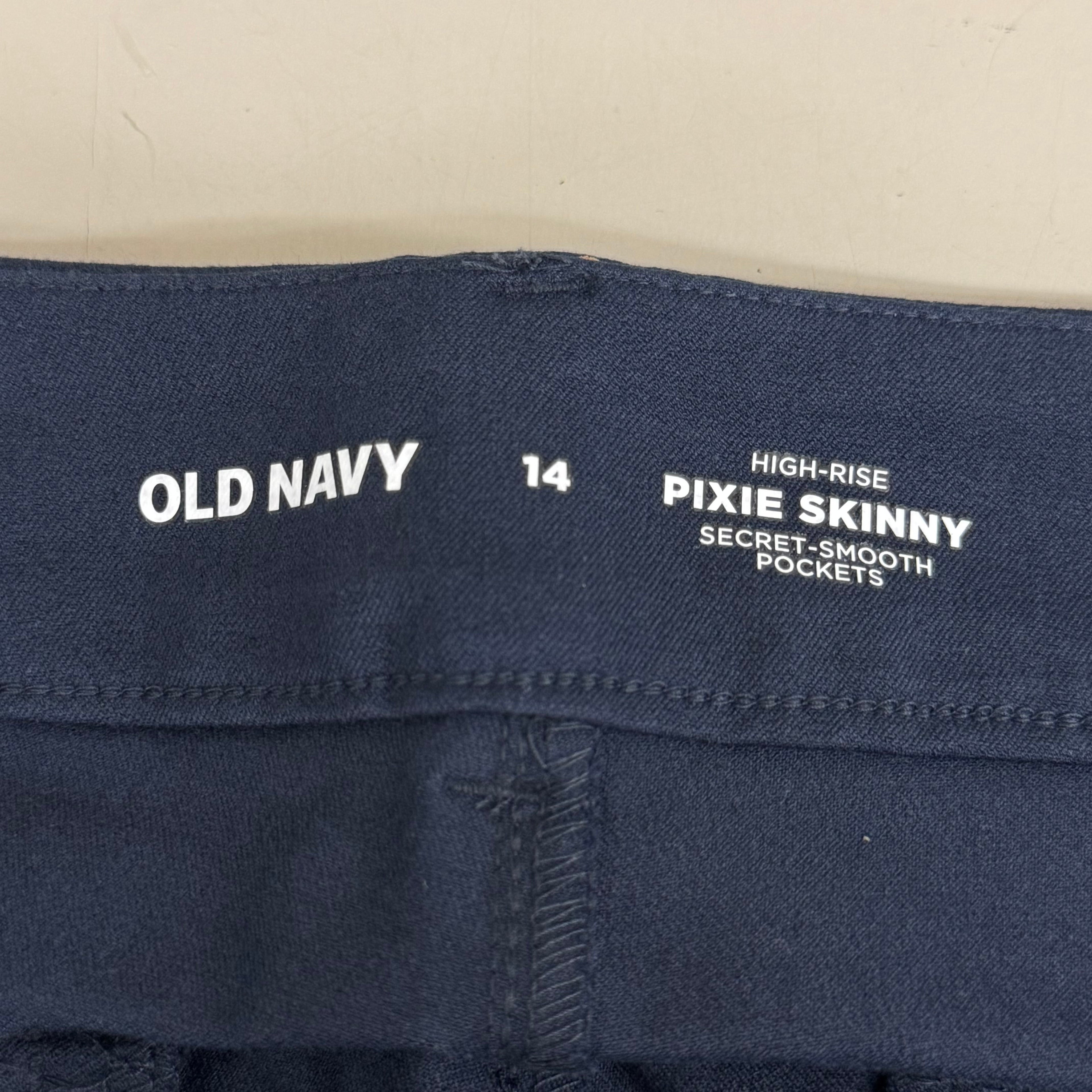 OLD NAVY High Waisted Pixie Skinny Ankle Pants Women's Sz 14 In The Navy 3139011958