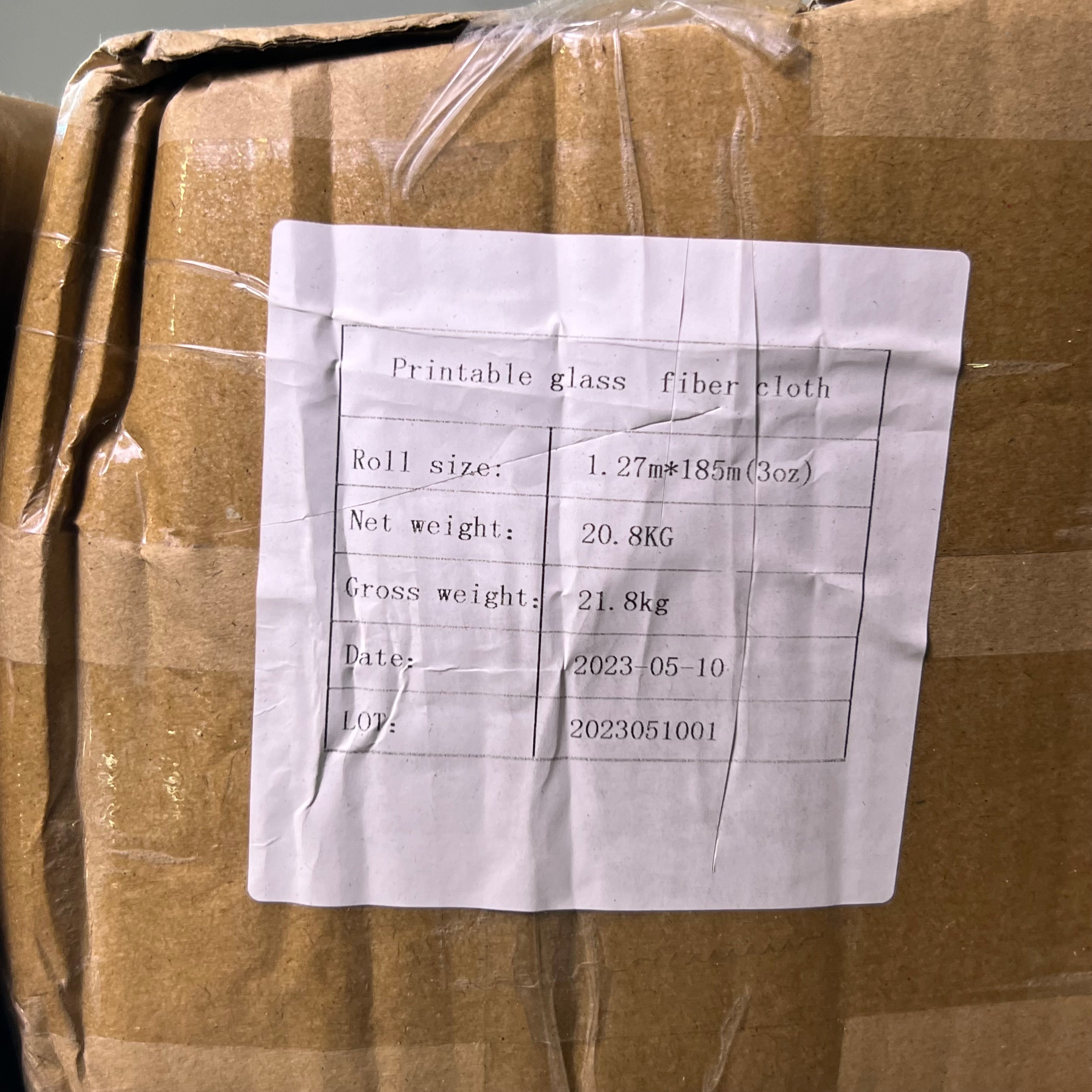 Printable Glass Fiber Cloth 606' L x 50" W, White (New Other, Distressed Box)