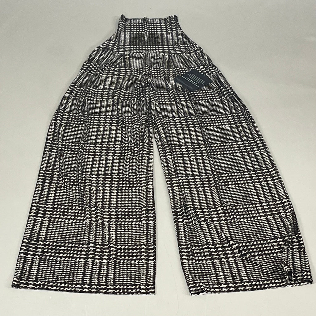 NORMA KAMALI High Waist Pleat Pant Women's Sz XL/38 Chocolate Glenn Plaid Tweed