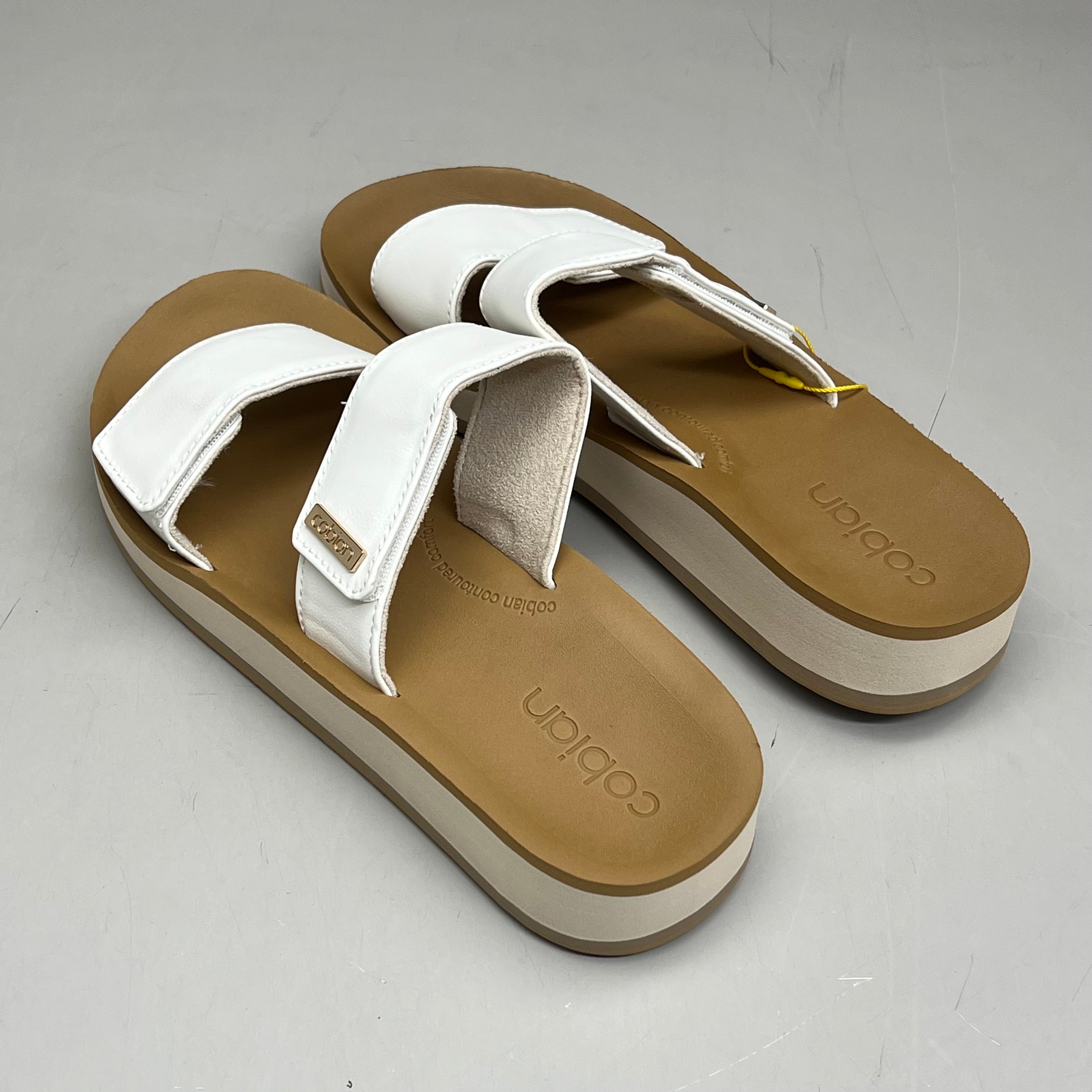 COBIAN Dana Rise Elevated Flatform Style Slide Women's Sz 10 White DNA24-100-10