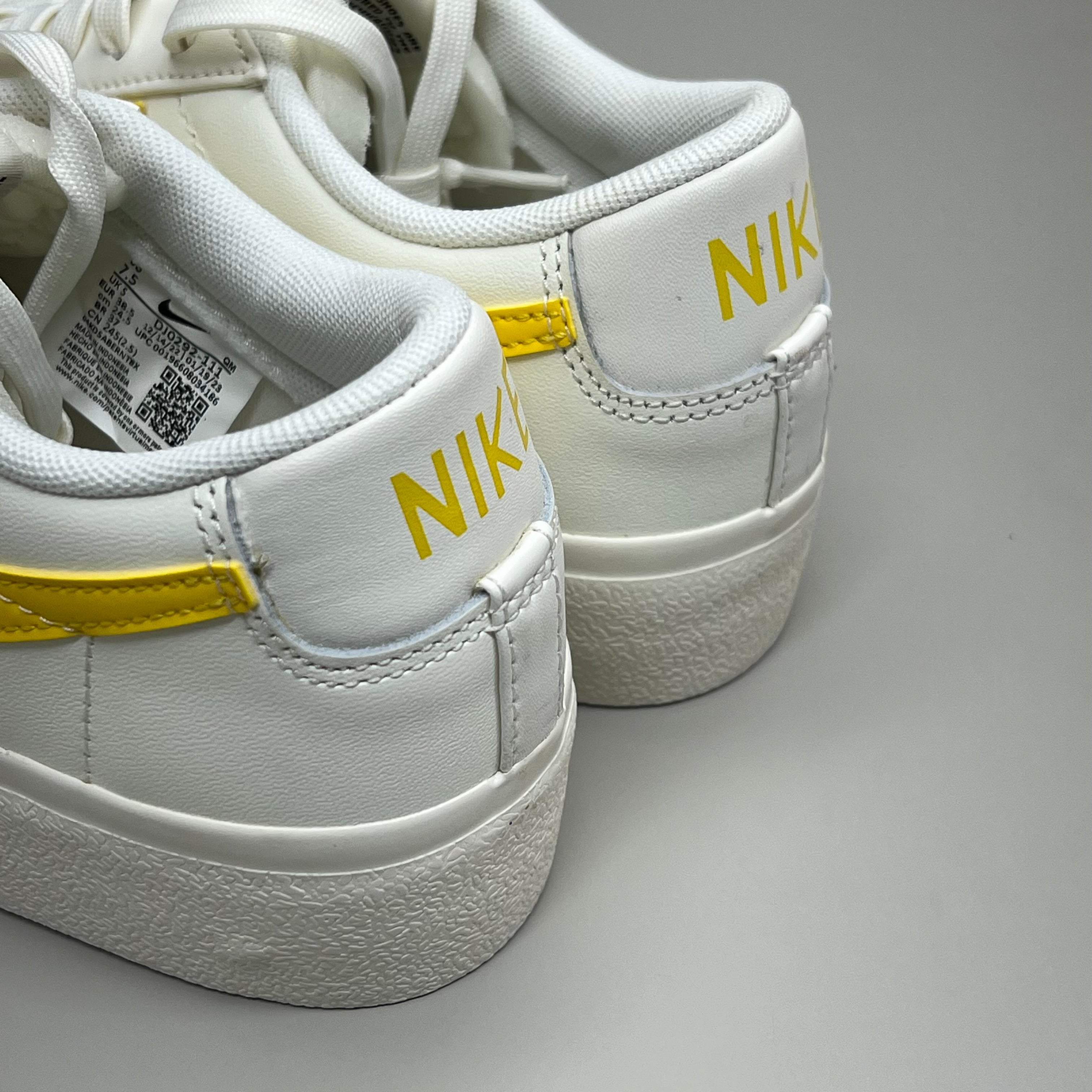 NIKE Blazer Low Cut Platform Shoes Sz Women's 7.5 Men's 6 Yellow/Grey/White