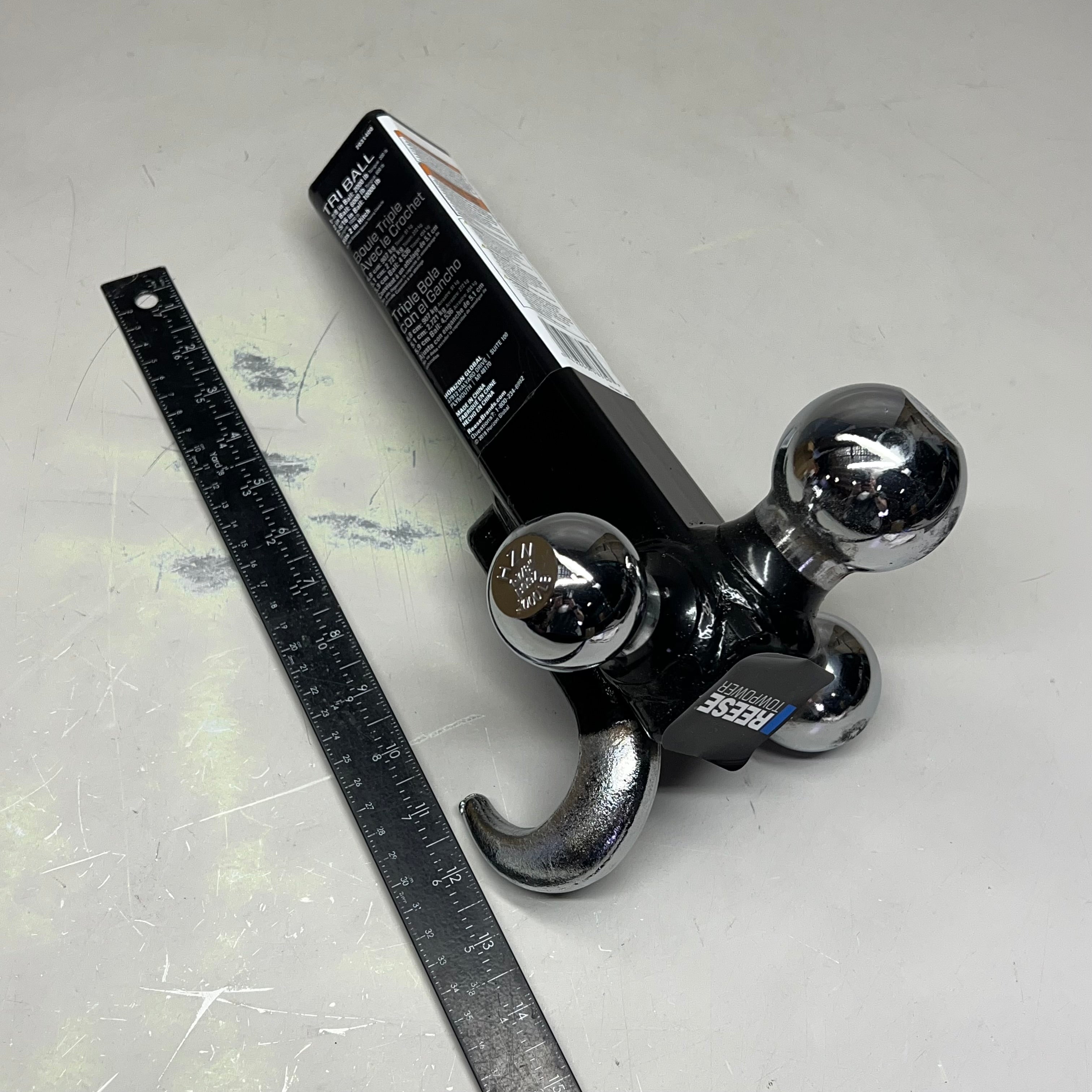 REESE TOWPOWER Tri-Ball w/ Hook Fits 2" Square Receiver Universal Fit 7031400