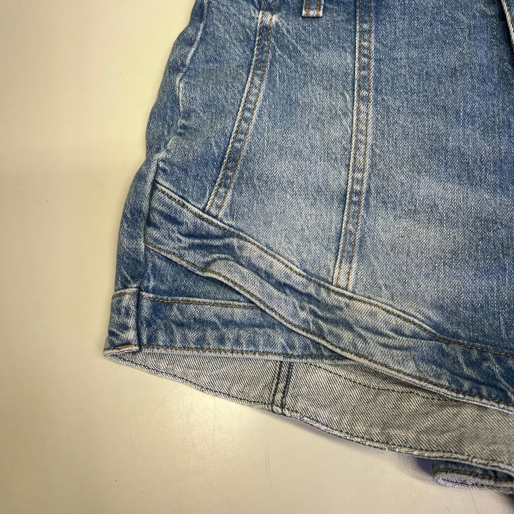 FREE PEOPLE CRVY Mona High-Rise Shorts  Women's Sz 32 Power Trip Blue 89248835