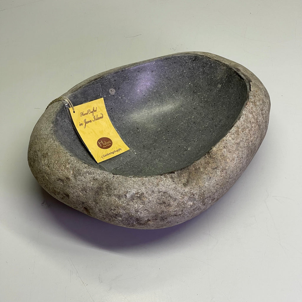 HABINI River Stone Bowl 15"x11.5"x5" Grey