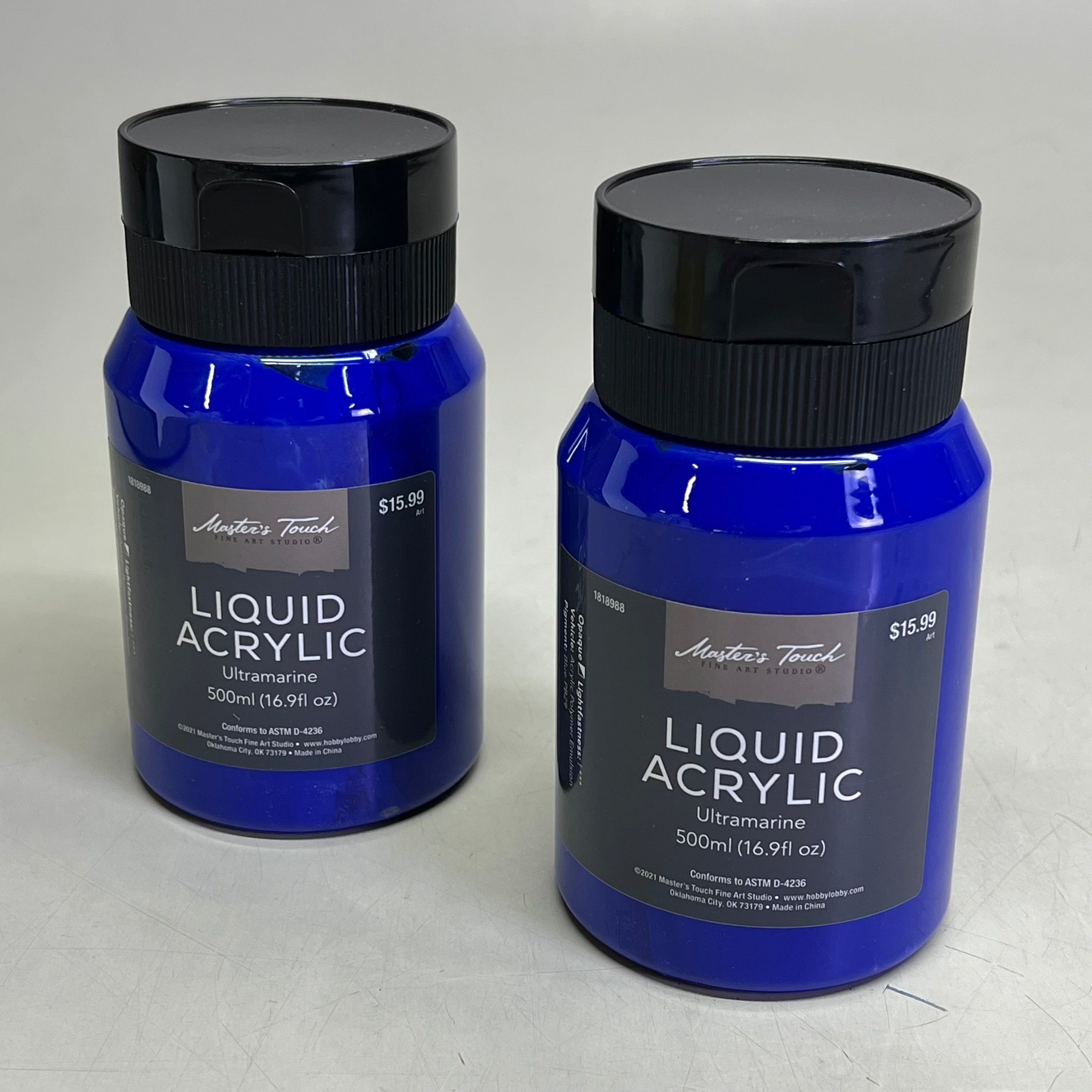 MASTERS TOUCH (2 PACK) Liquid Acrylic Artist Paint 16.9fl oz Ultramarine 1818988