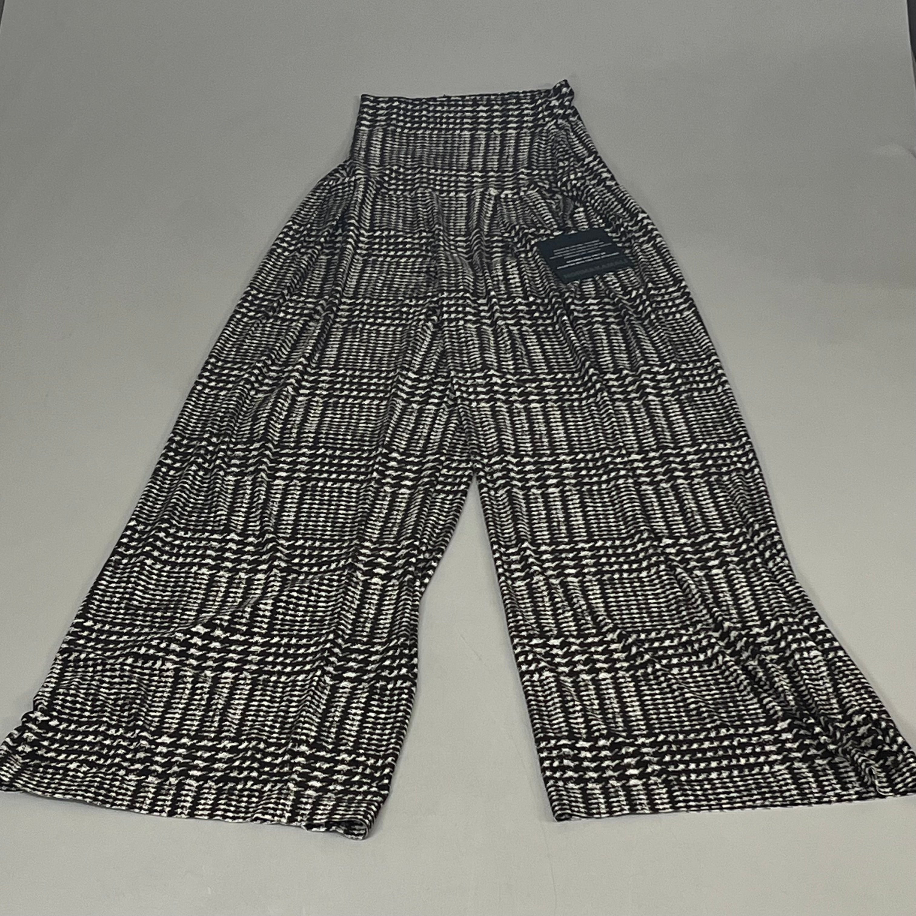 NORMA KAMALI High Waist Pleat Pant Women's Sz XS/29 Chocolate Glenn Plaid Tweed