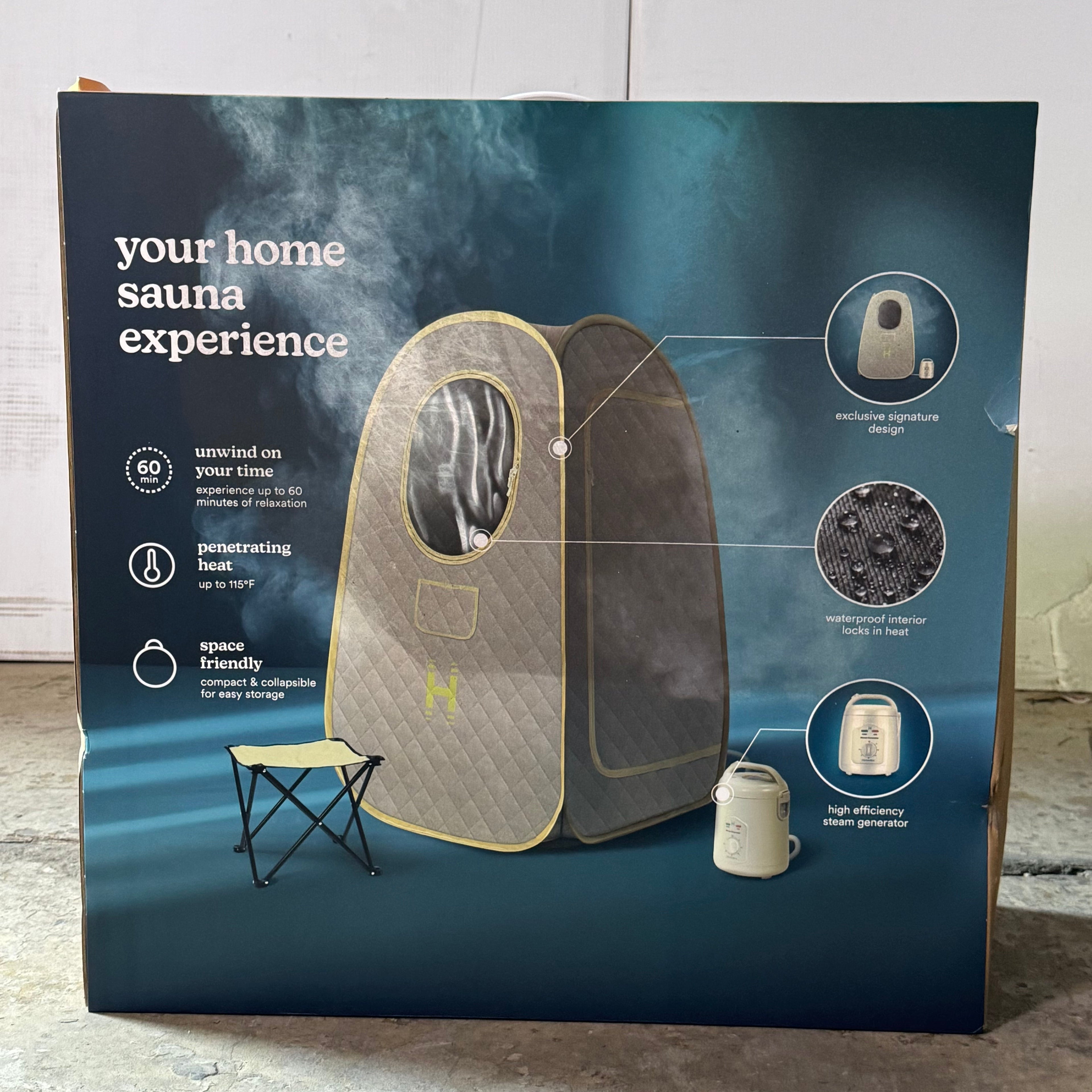 HOMEDICS Portable Steam Sauna 4.82' H Grey SP-SN300