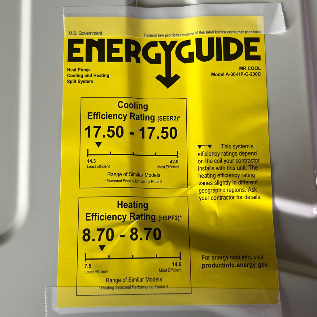 MRCOOL Heat Pump Air Conditioner 36000 BTU White A36HPWMAH230C (New Other, Aesthetic Damage)