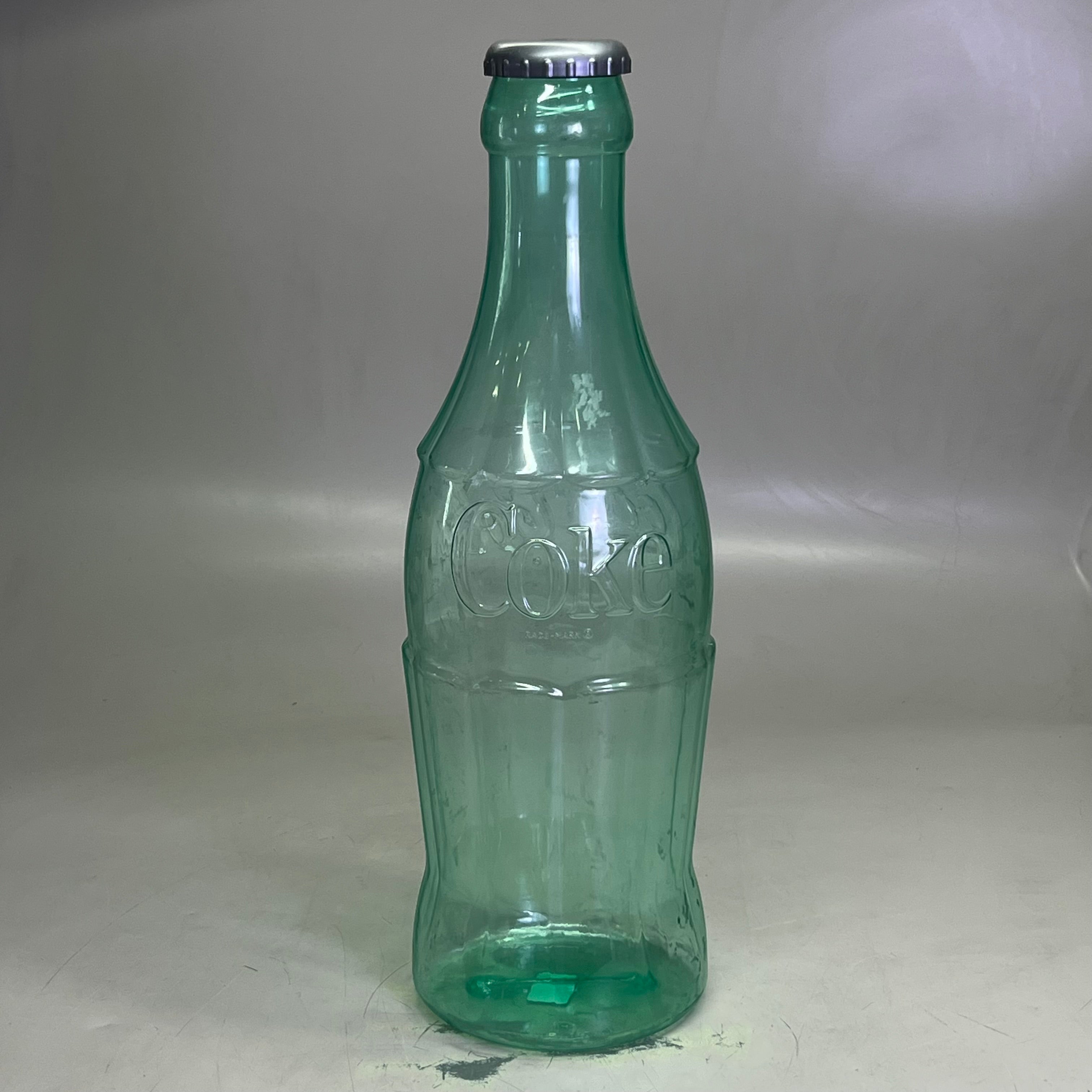 ZA@ COCA-COLA (2 PACK) Plastic Coke Bottle Bank 22"H Green & Red (AS-IS) A