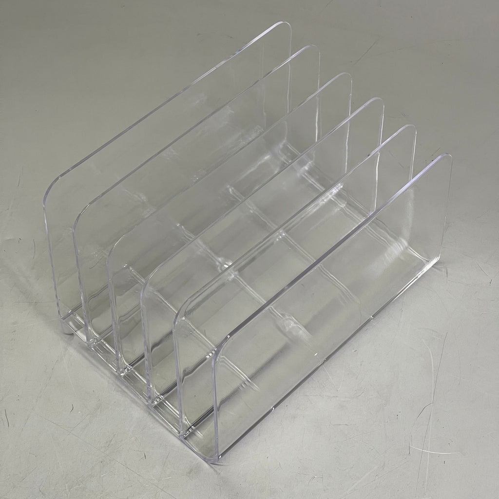 TRU RED 5-Slot Letter Sorter 9.5" x 6.5" x 6.3" Clear TR62285