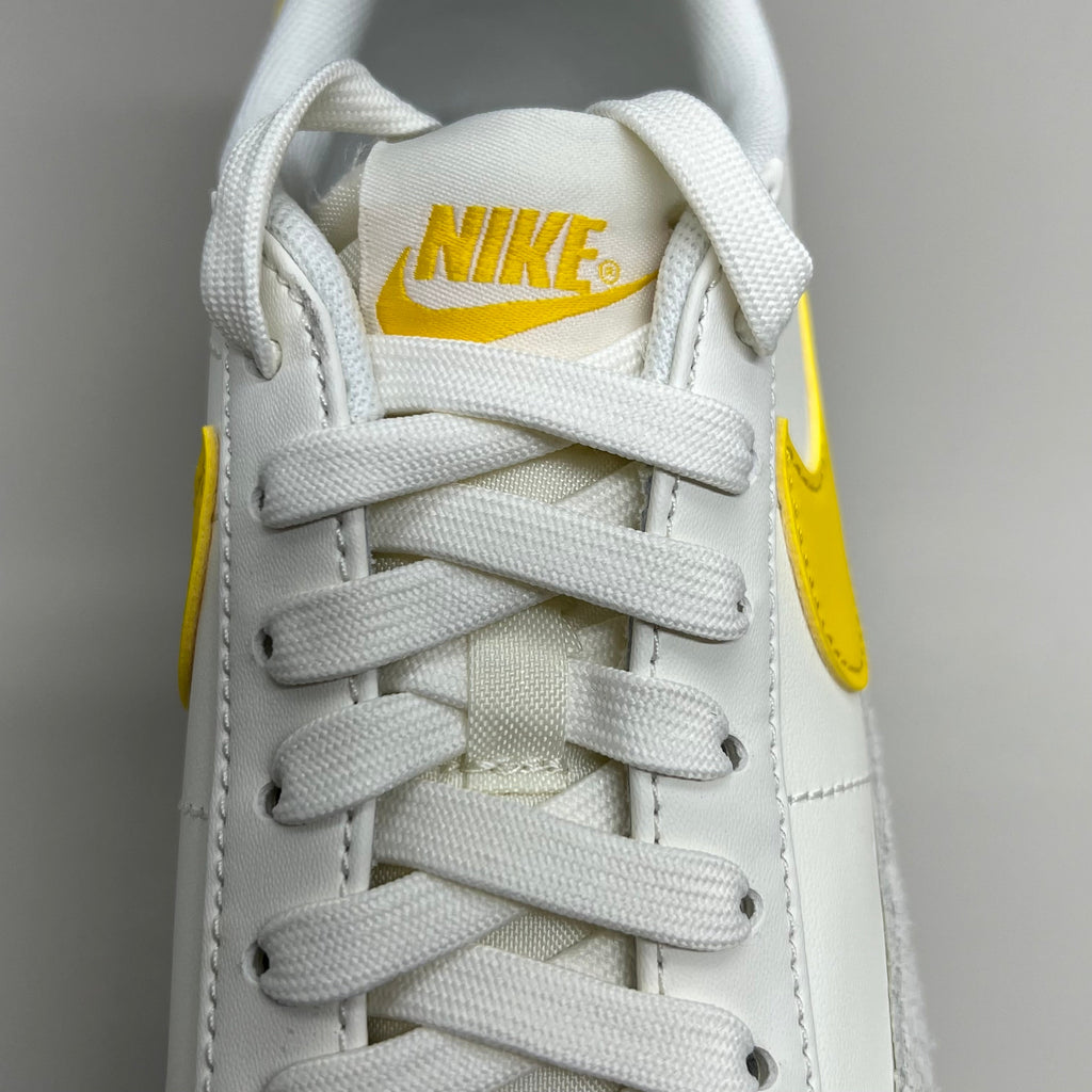 NIKE Blazer Low Cut Platform Sneaker Sz Women's 11.5 Men's 10 Yellow/Grey/White