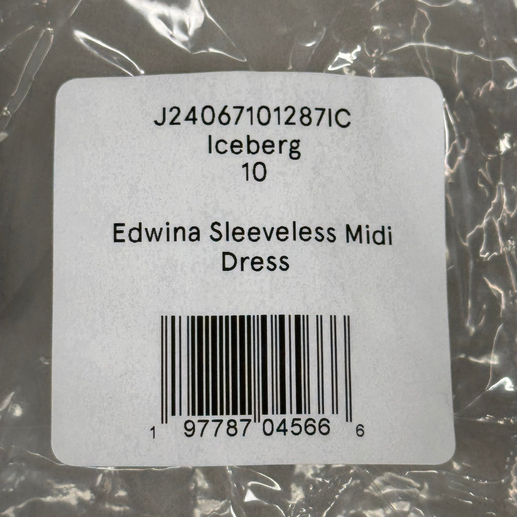 VERONICA BEARD Jeans Edwina Sleeveless Midi Dress Sz-10 Iceberg J24067101287IC