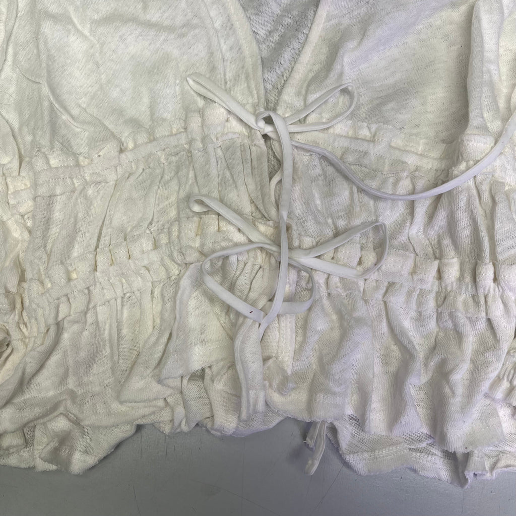 FREE PEOPLE Breezy Beachy Cotton Linen Let's Go Blouse Women's Sz XS Ivory