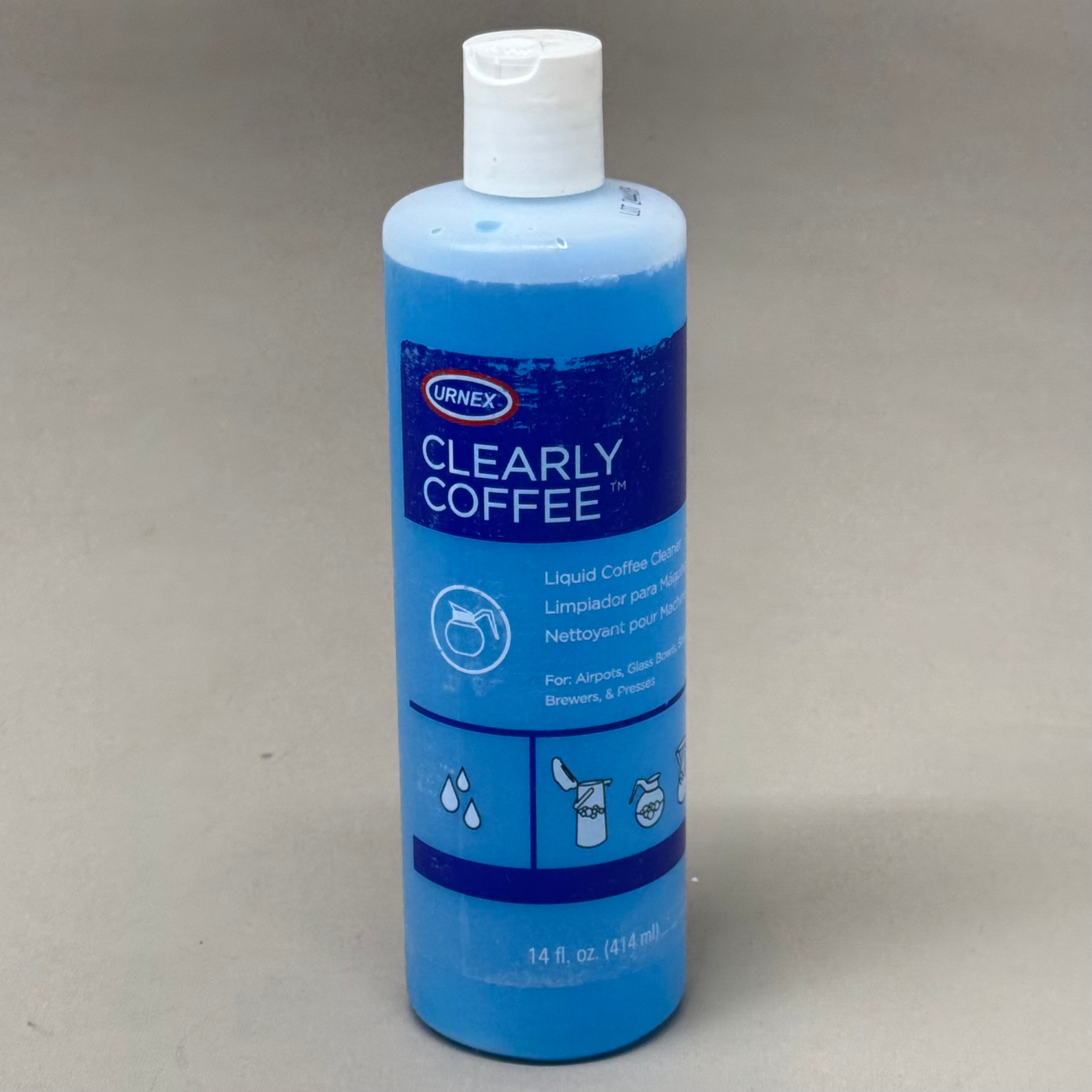 URNEX (3 Pack) Clearly Coffee Pot Cleaner Liquid 14 fl oz U60026