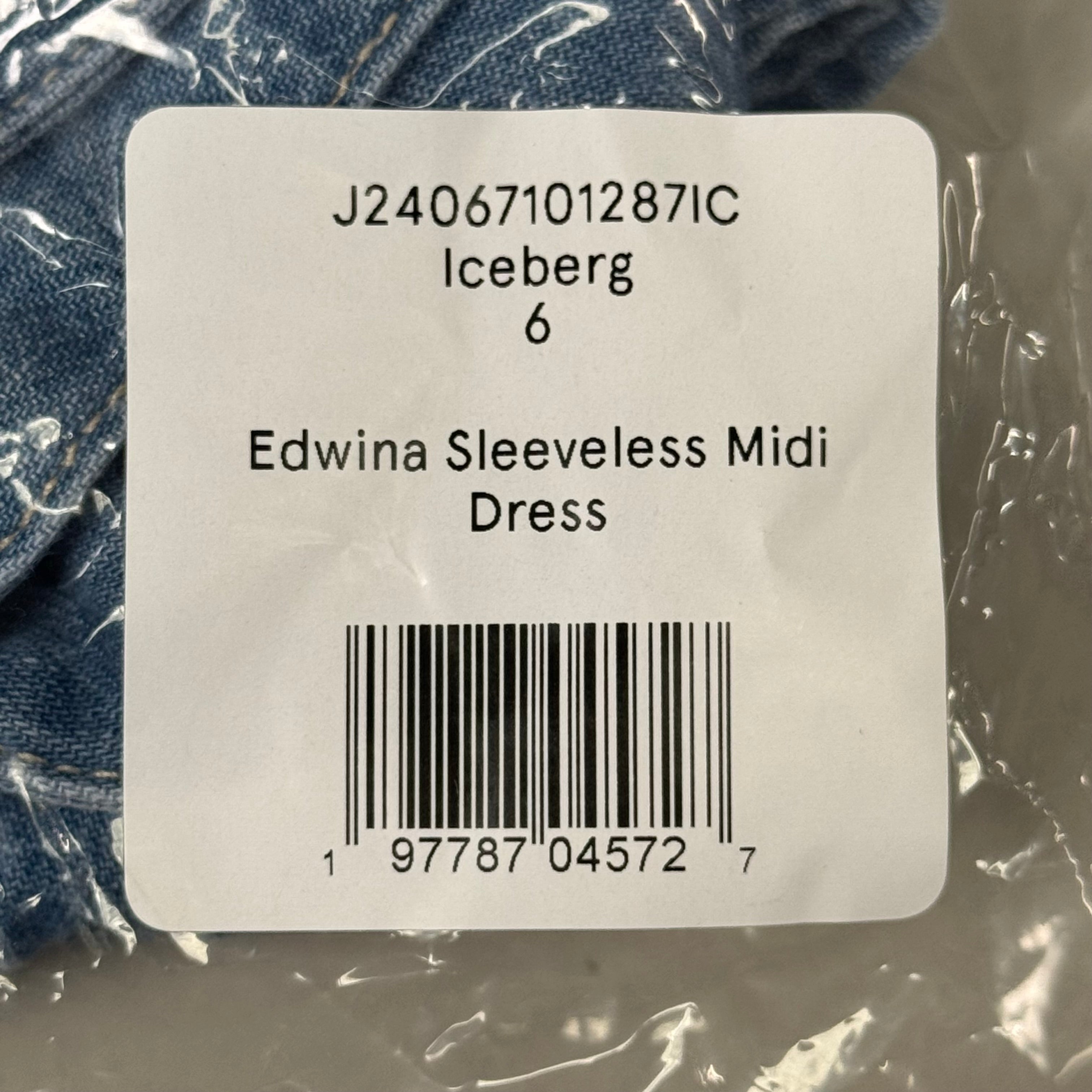 VERONICA BEARD Jeans Edwina Sleeveless Midi Dress Sz-6 Iceberg J24067101287IC