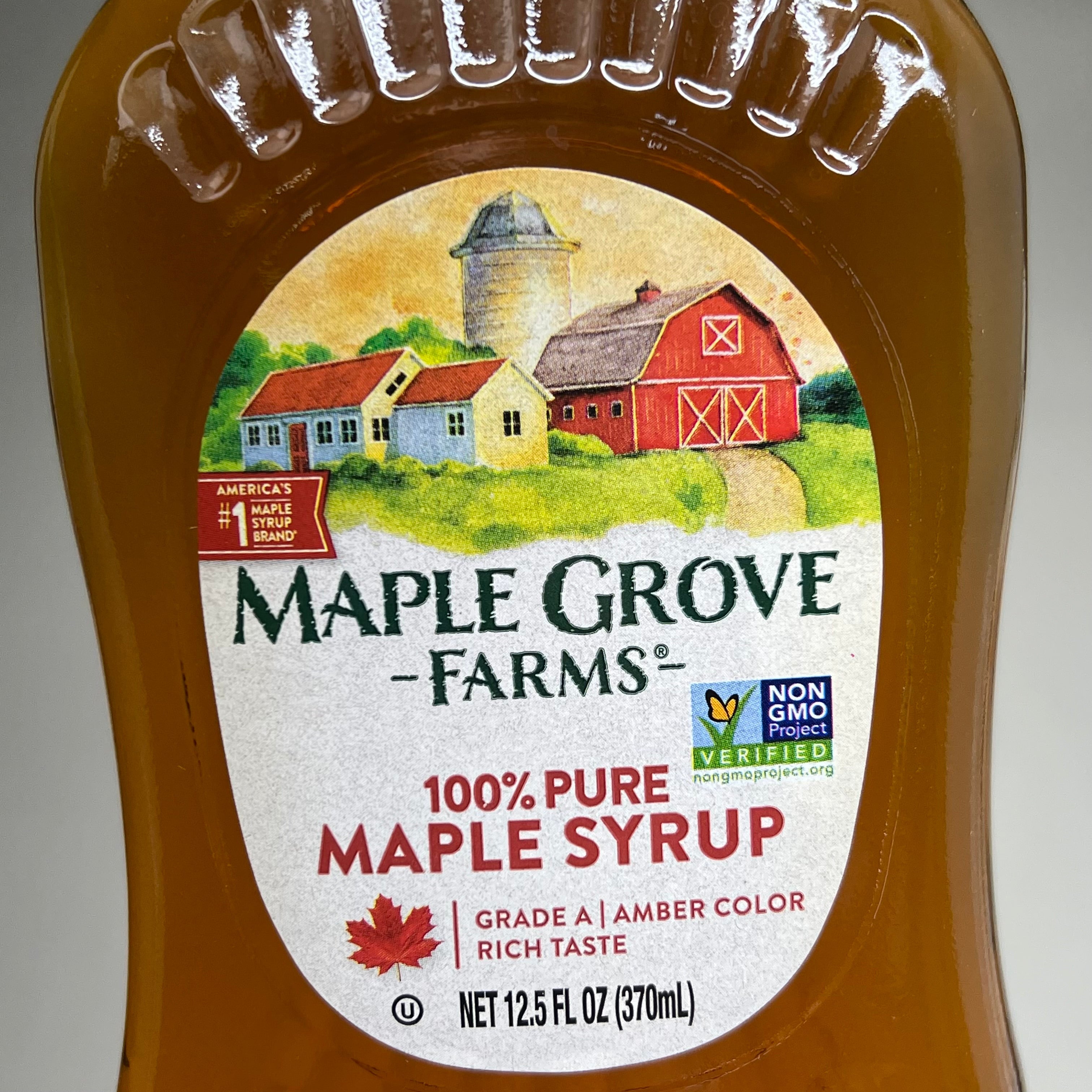 MAPLE GROVE FARMS (12 PACK) Crafted 100% Pure Maple Syrup 12.5 Fl Oz BB 07/27