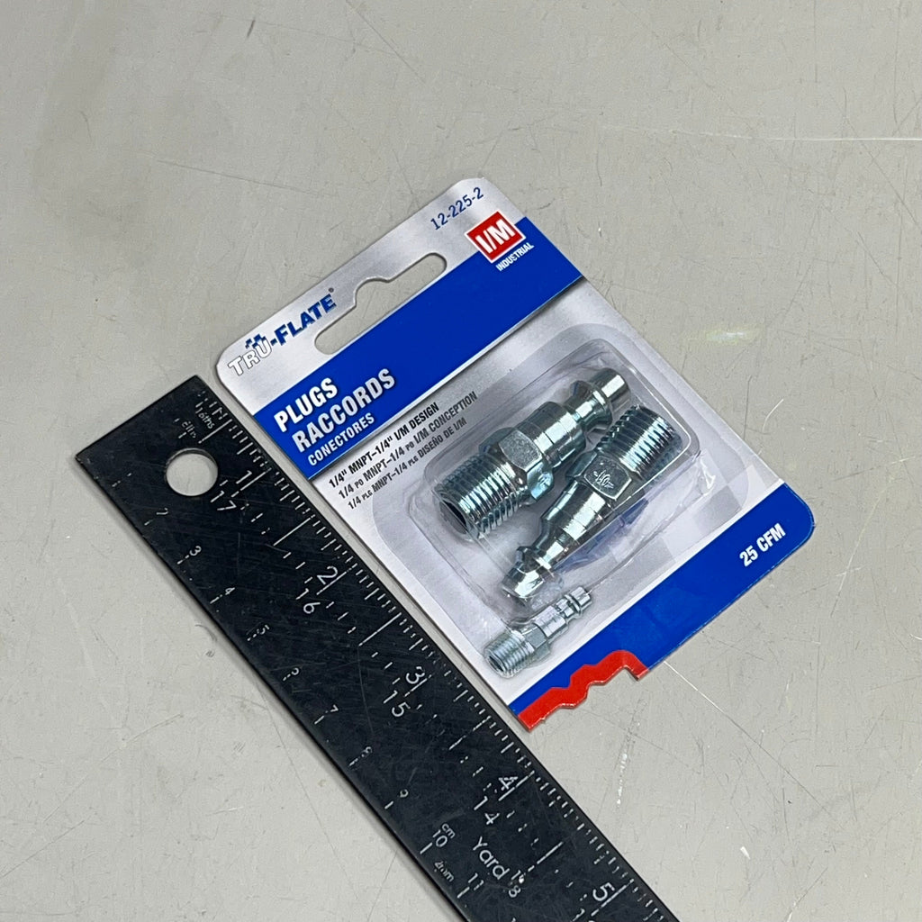 TRU-FLATE (5 PACK, 2 PER PACK) Steel Plug 1/4" I/M Design X 1/4" MNPT 12-225-2
