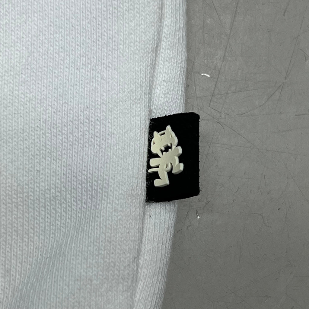 MONSTERCAT Synch Waist Hooded Pull Over Logo Hoodie Men's Sz M White/Black