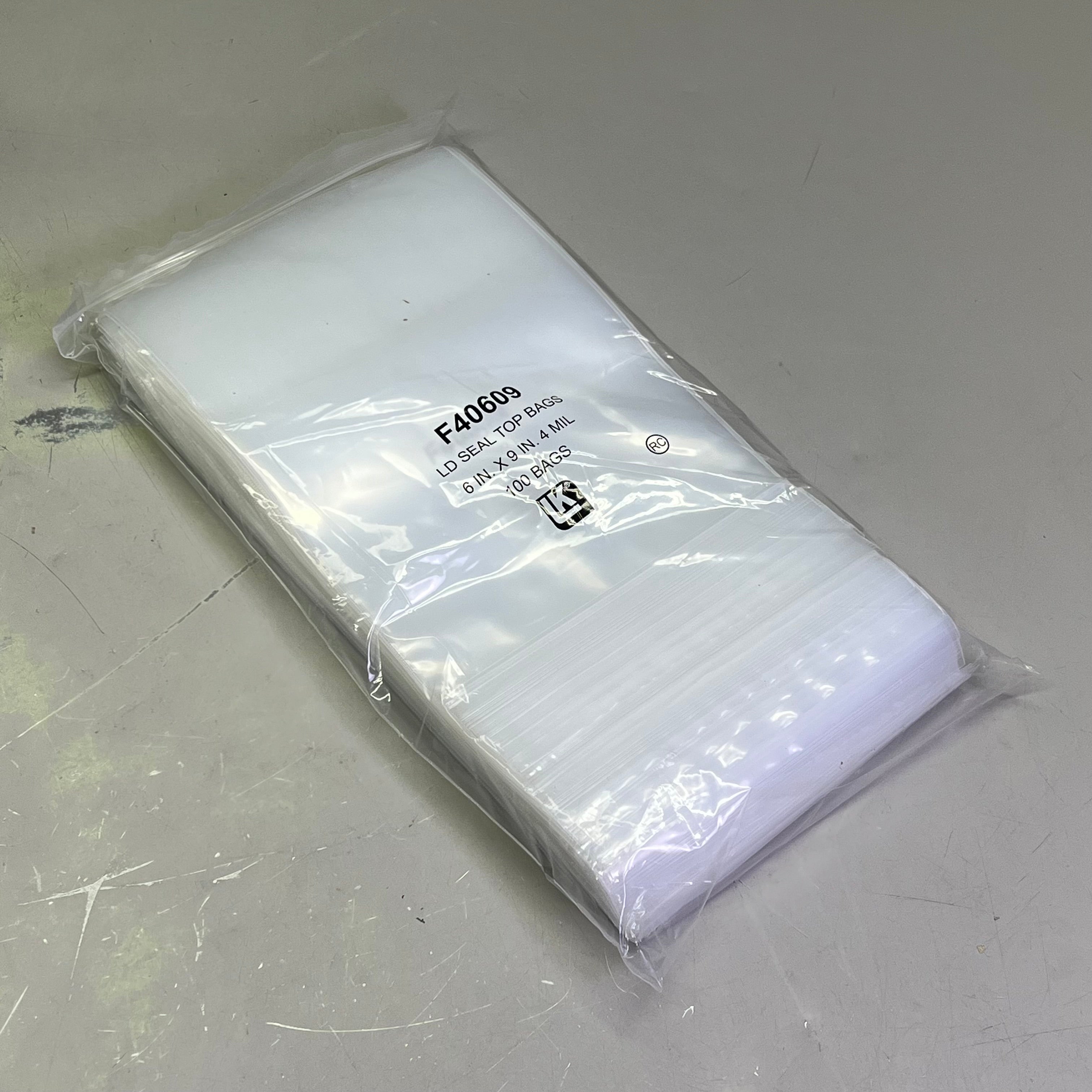 ELKAY PLASTICS (1000) LD Poly Seal-Top Bags 4.0mil. 6 in.x 9 in. F40609