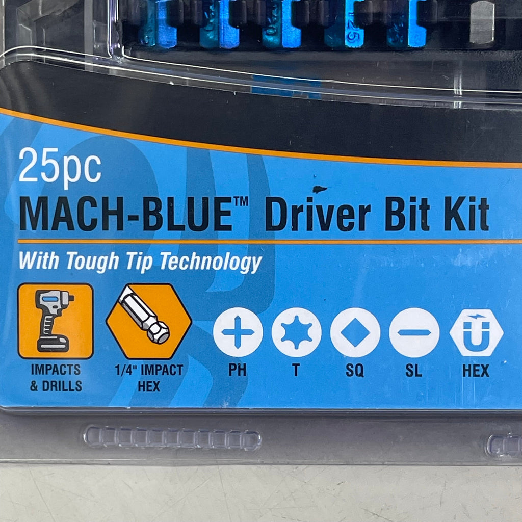 SPYDER Mach-Blue Driver Bit Kit 25 Piece Metallic Blue 19029