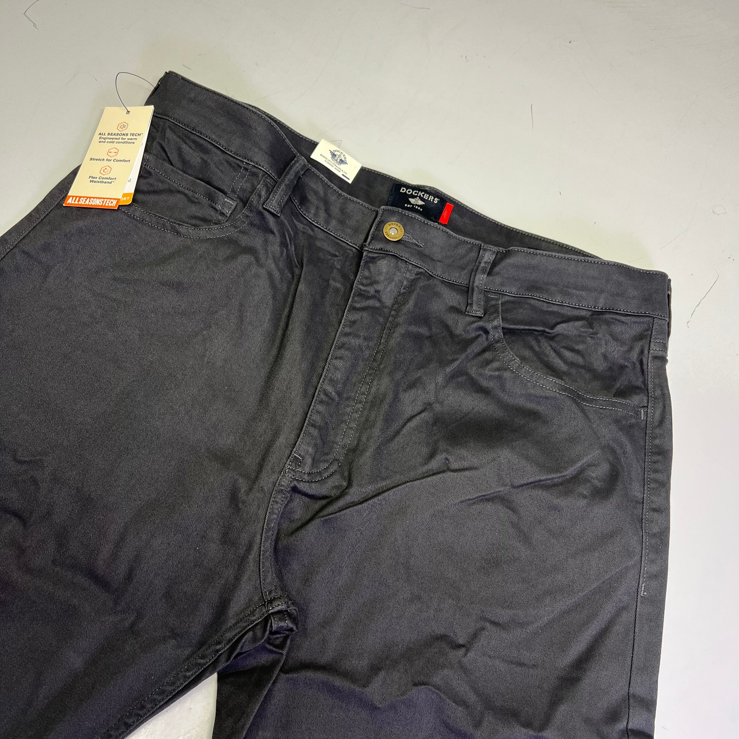 DOCKERS All Seasons Tech Straight Fit Jean Cut Pant Men's Sz 36x34 Steelhead