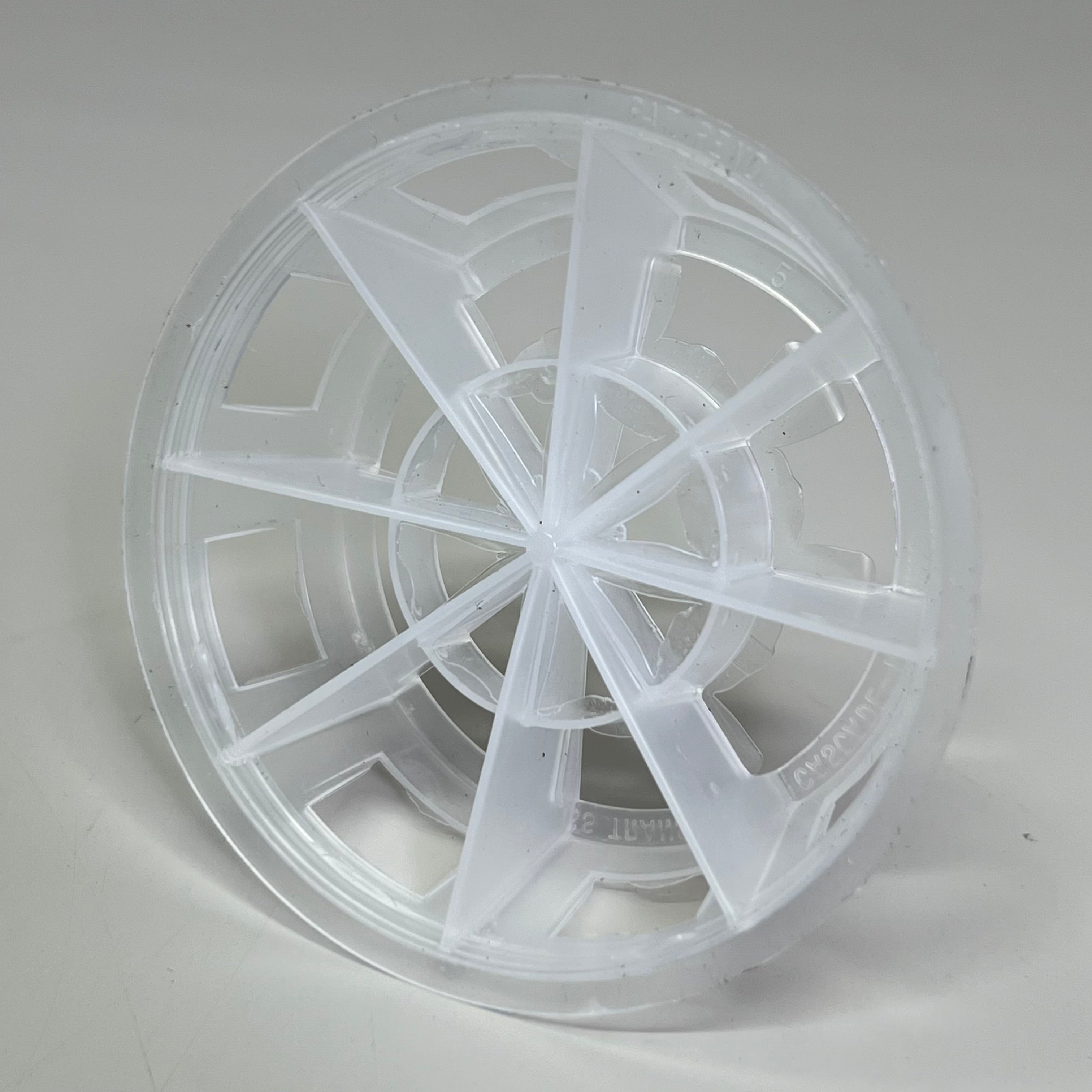 (10 PACK) Plastic Random Packing Cascade Ring Sz 3" D X 1" H White