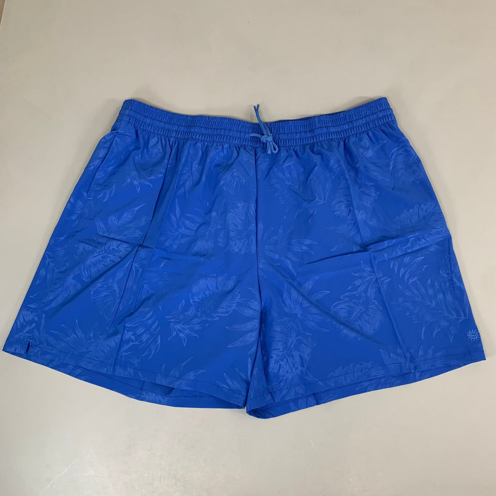 RAYA SUN Stretch Swim Style Shorts W/ Flower Design Women's 3X Blue/Gray