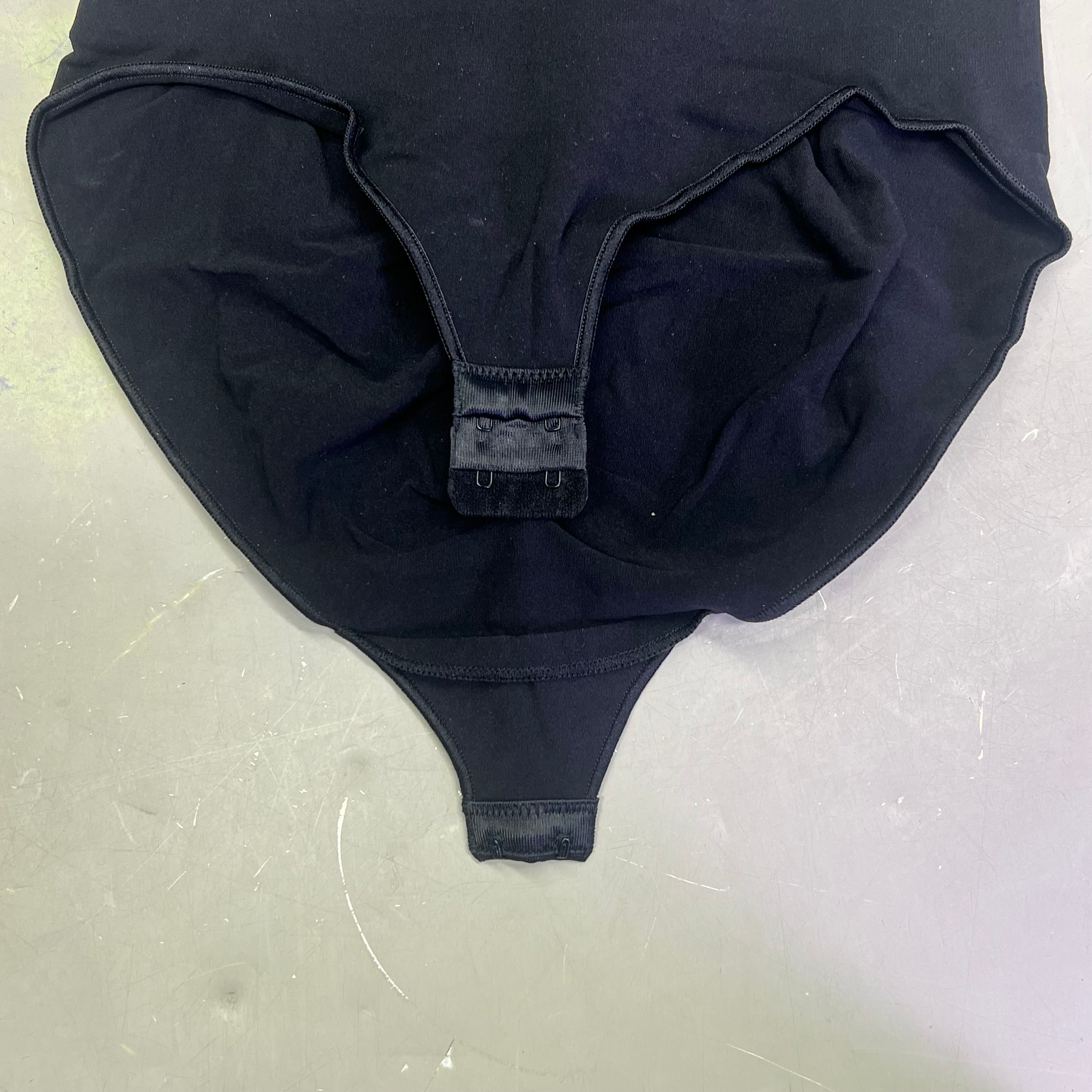 LUXMERY Breathable Stretch Fabric Low Back Sculpting Body Suit Sz XL Black