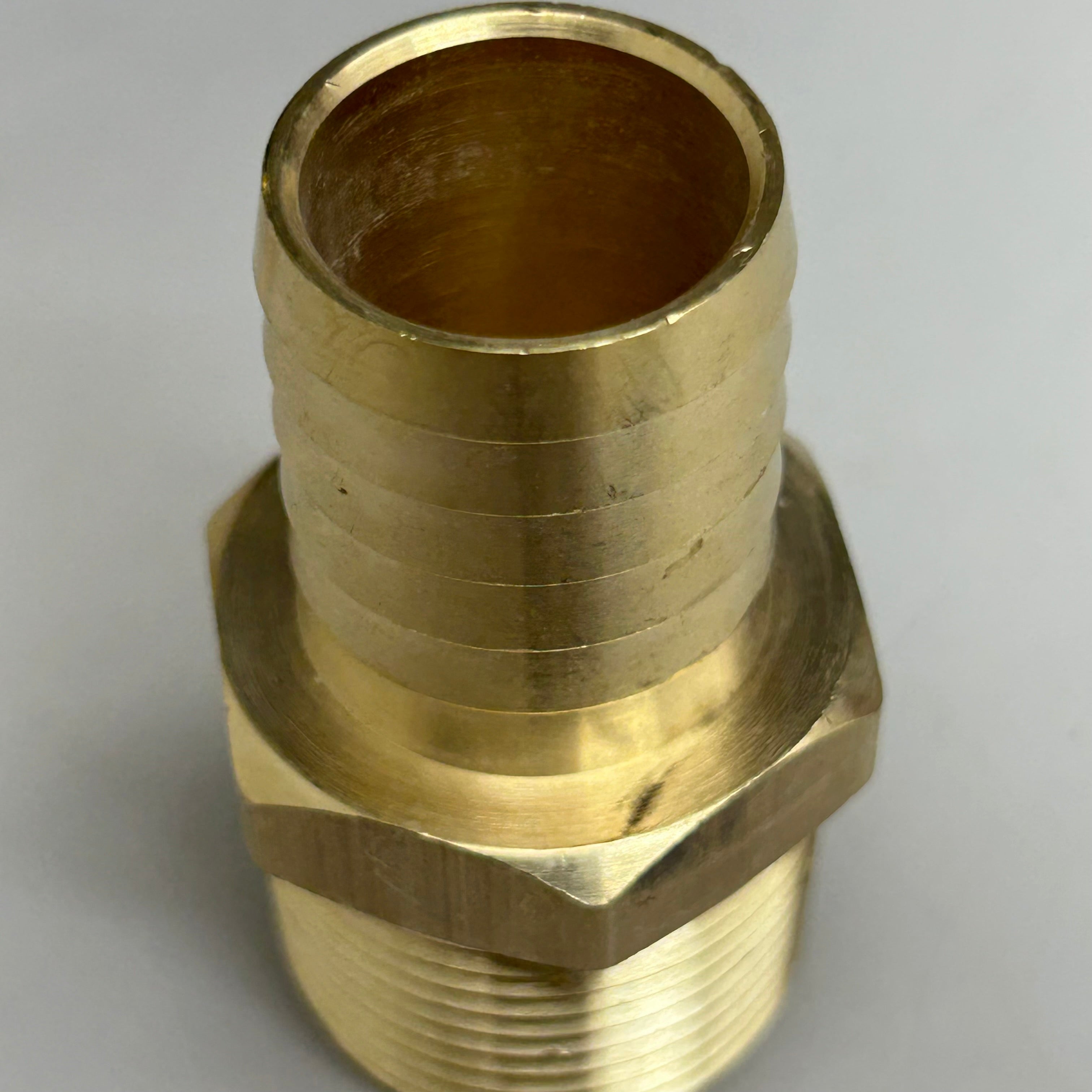 COILHOUSE PNEUMATICS (2 Pack) Barbed Hose Fitting Male Connector 1" Brass 125HBL-16-16