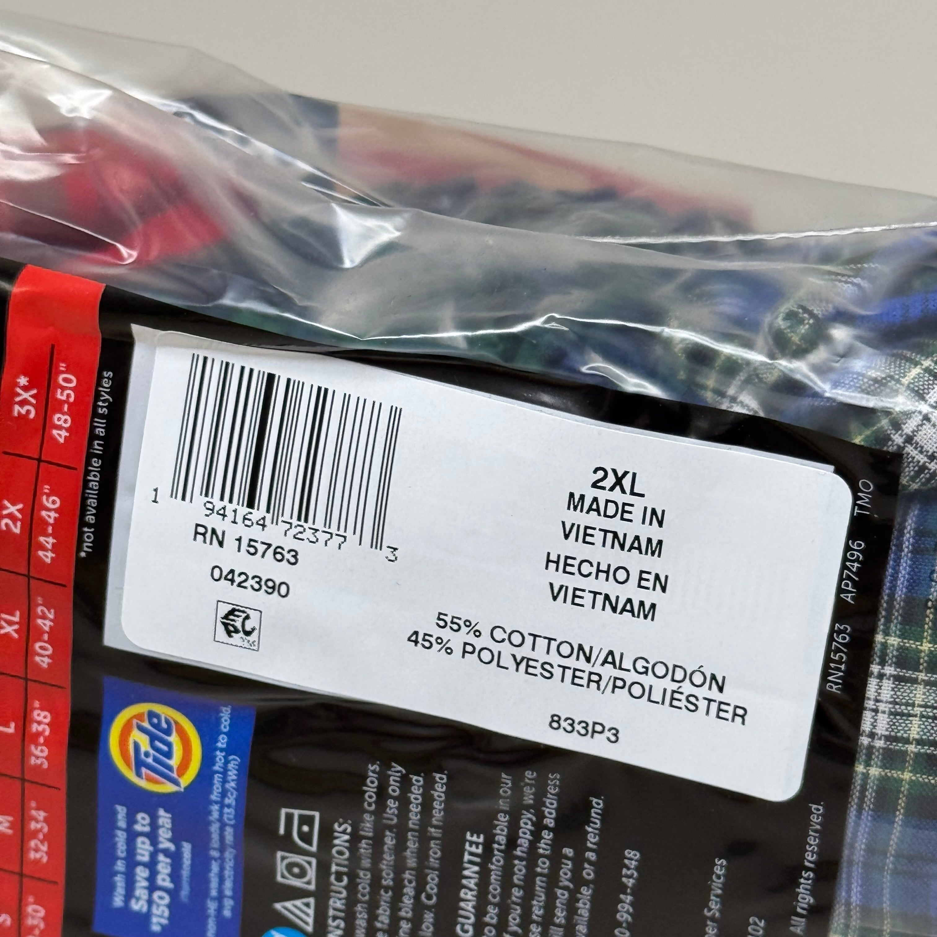 HANES (3 PACK!) Men's Cool Comfort Boxer Briefs Sz 2XL 44-46" Blue/Red/Grey 042390