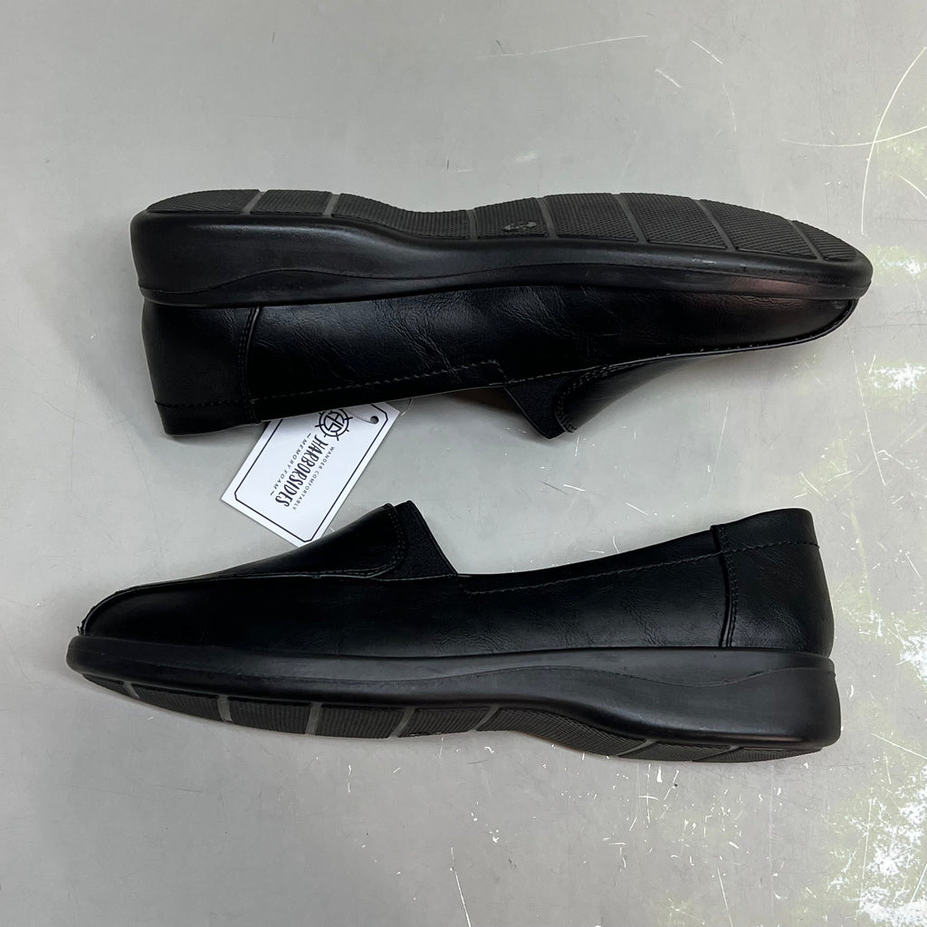 HARBORSIDES Noel Memory Foam Slip On Shoes Faux Leather Women's Sz 8.5 Black