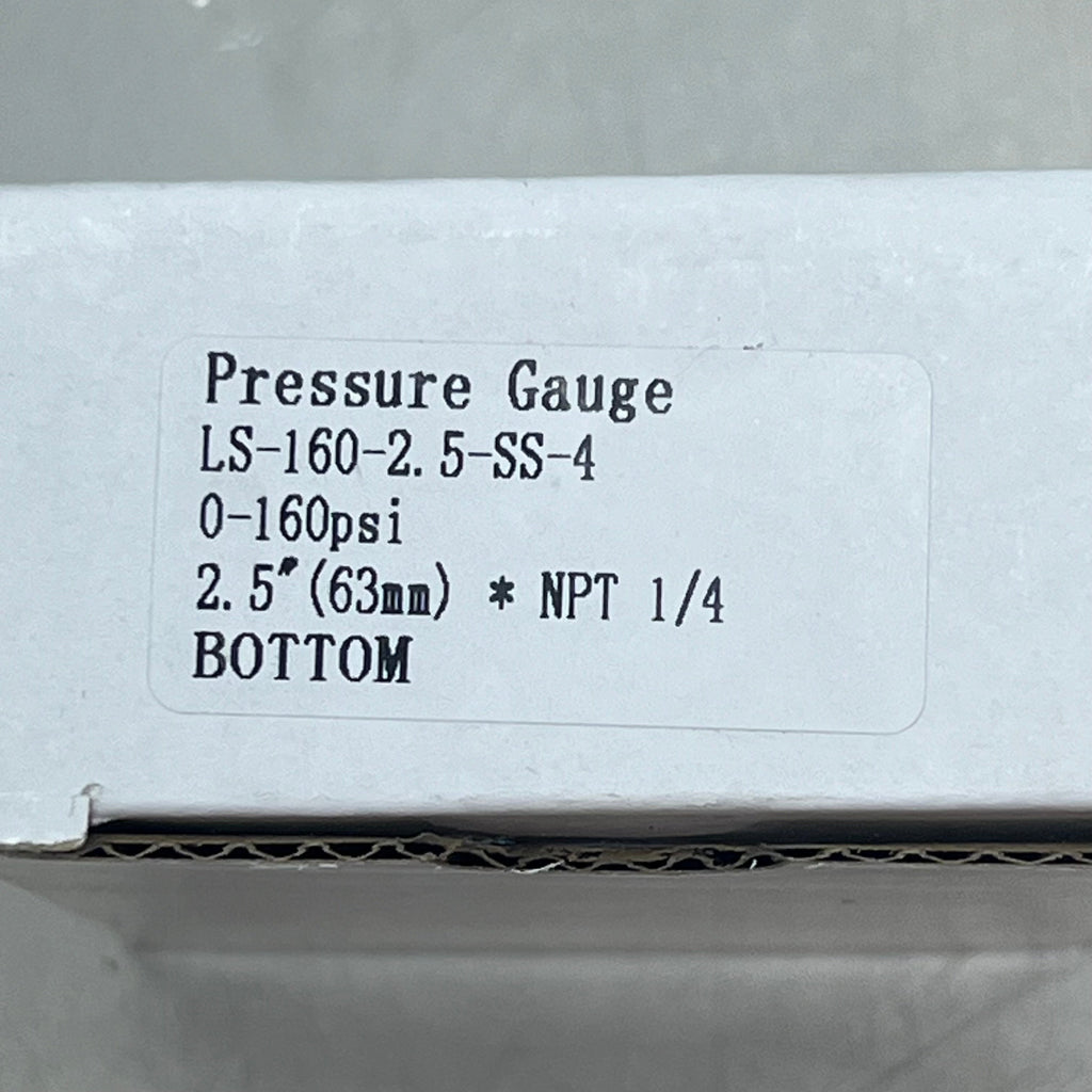 INDUSTRIAL CHOICE Stainless Steel Pressure Gauge 0-160 PSI 2.5" LS-160-2.5-SS-4