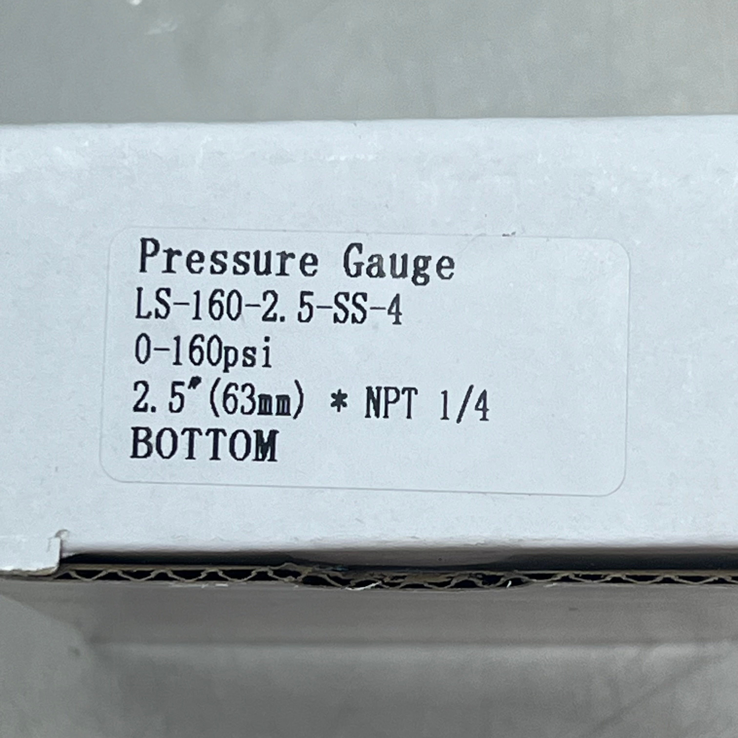 INDUSTRIAL CHOICE Stainless Steel Pressure Gauge 0-160 PSI 2.5" LS-160-2.5-SS-4