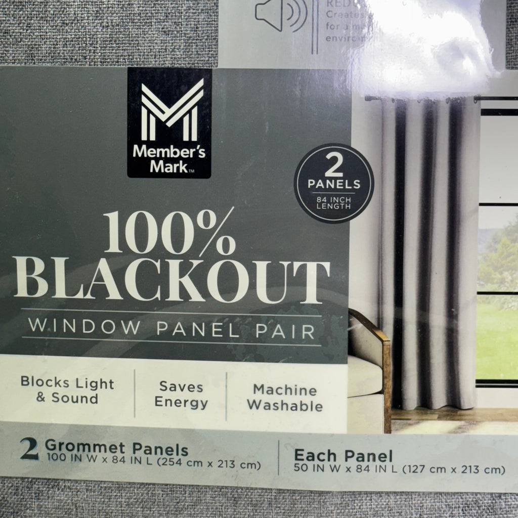 MEMBER'S MARK Window Panel Pair 100" W x 84" L, Dark Grey