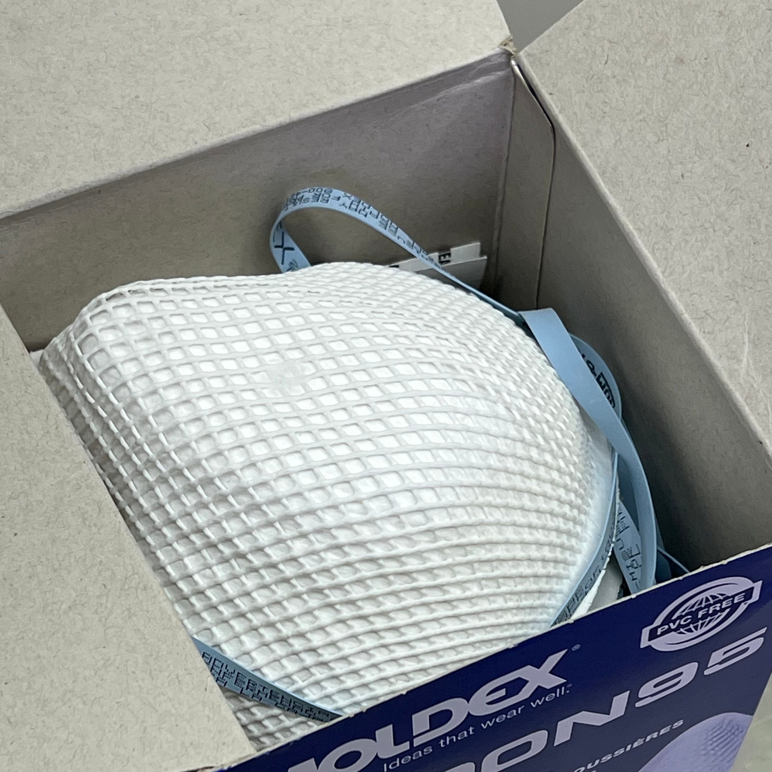 MOLDEX (20 PACK) Dura-Mesh Shell Face Respirators BB 05/30 White 2200N95