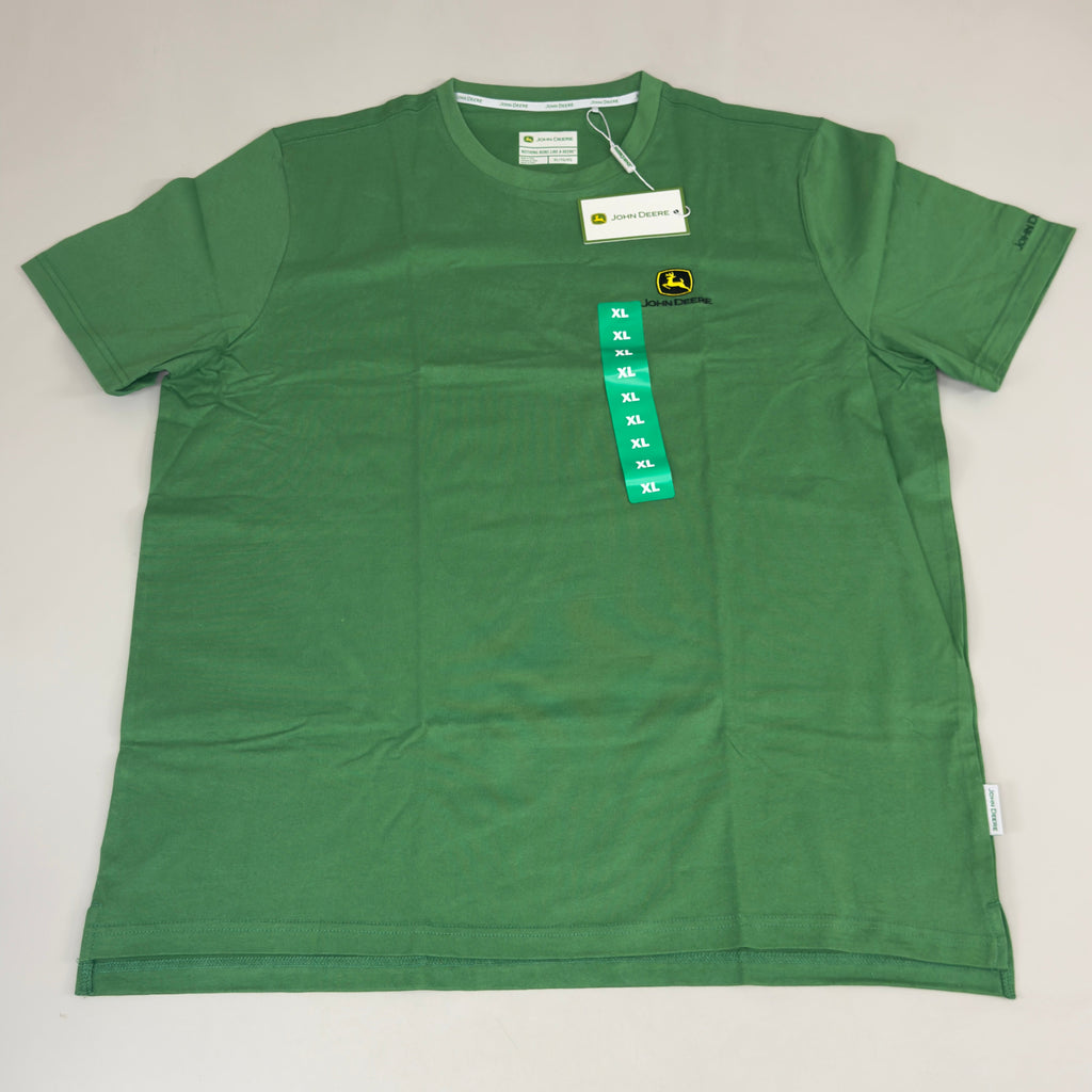 JOHN DEERE Embroidered Logo Short Sleeve Tee Shirt Men's Sz XL Green 1896842