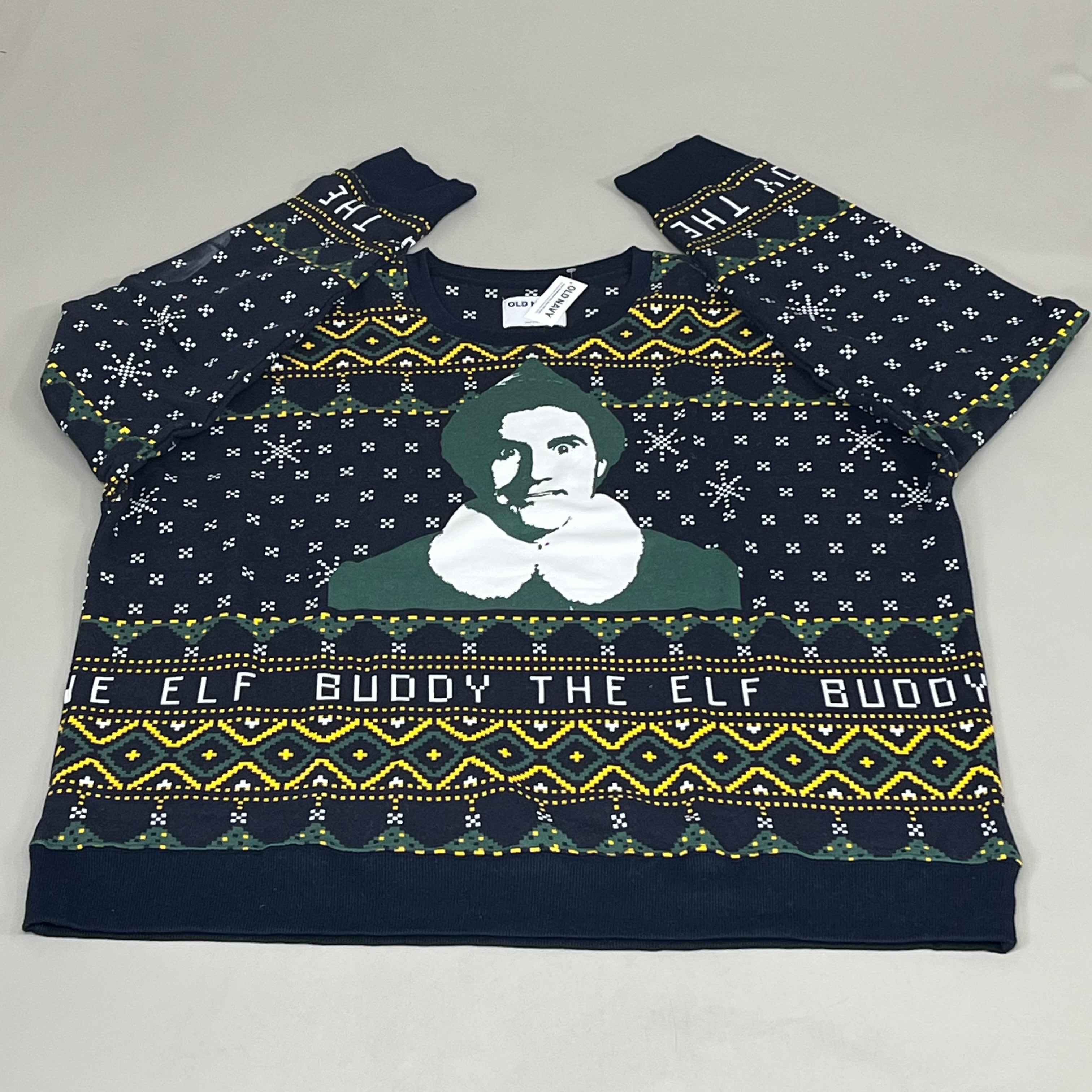 OLD NAVY Men's Christmas Holiday Elf Sweater Sz XXL Navy/Green 572579-00-1