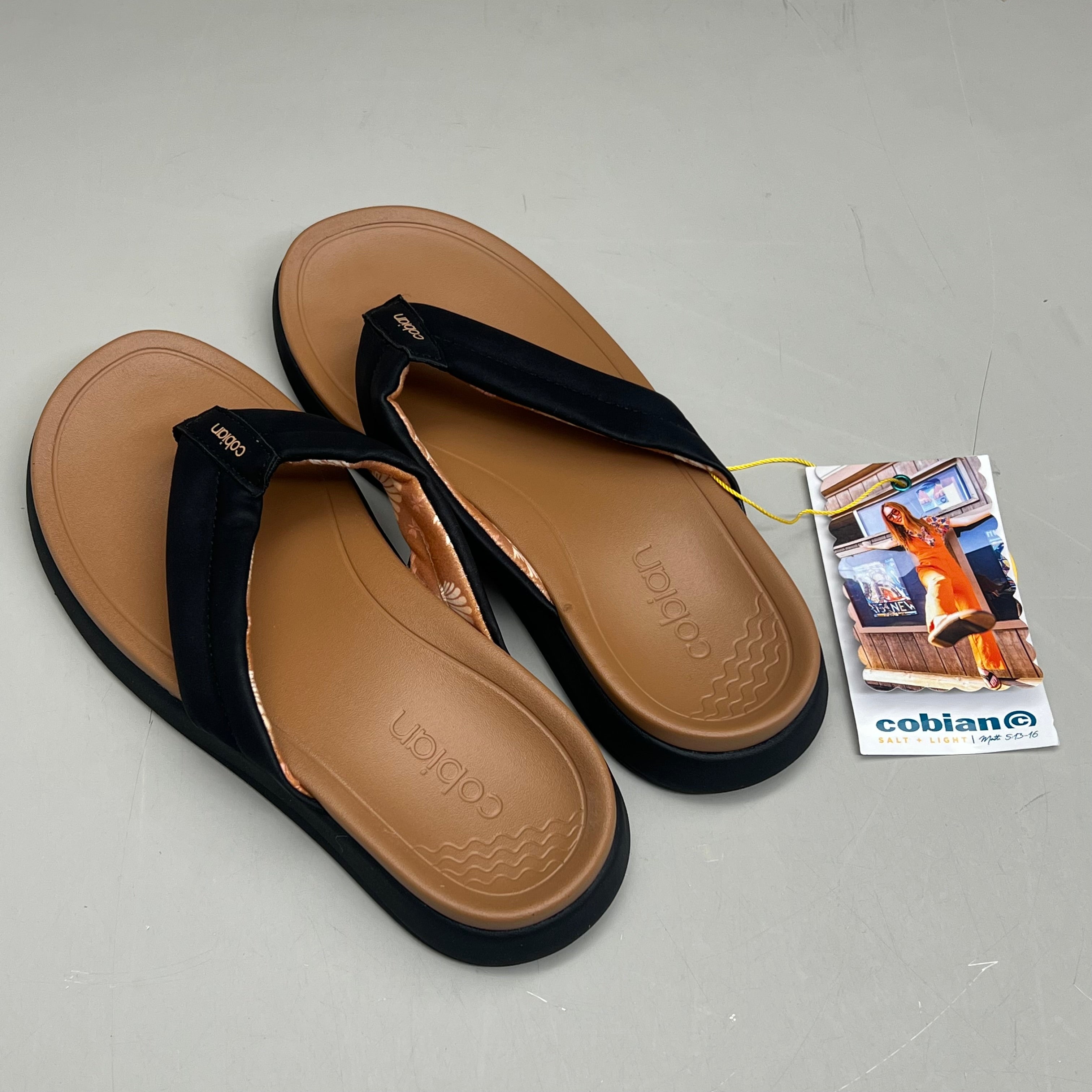 COBIAN Darby Synthetic Suede Strap Sandals  Women's SZ 8, EU 38.5 Black DAR24-001-8