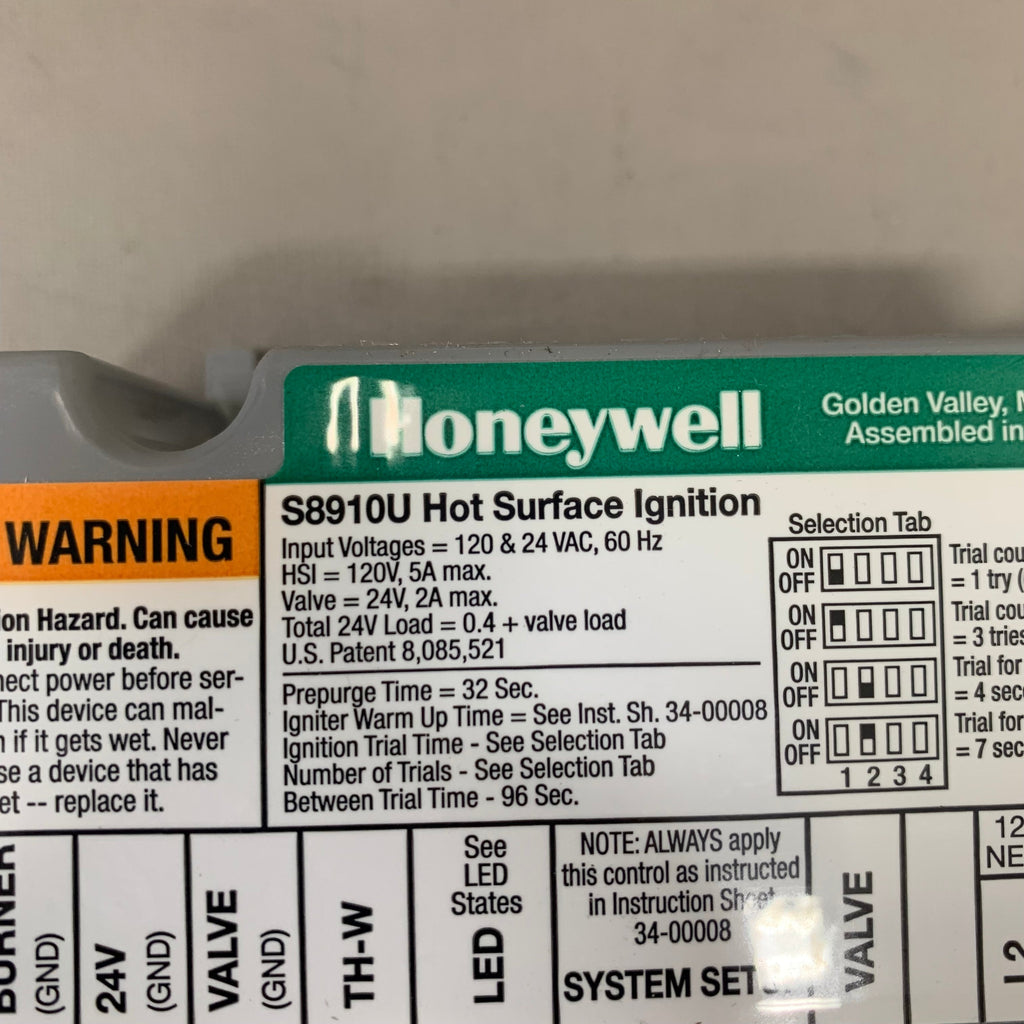 HONEYWELL Universal Hot Surface Ignition Module S8910U