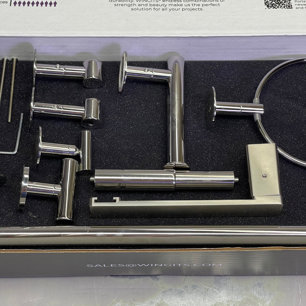 WINGITS Towel Bar, Toilet Paper Holders, Towel & Robe Hooks, Anchors, & More! Chrome
