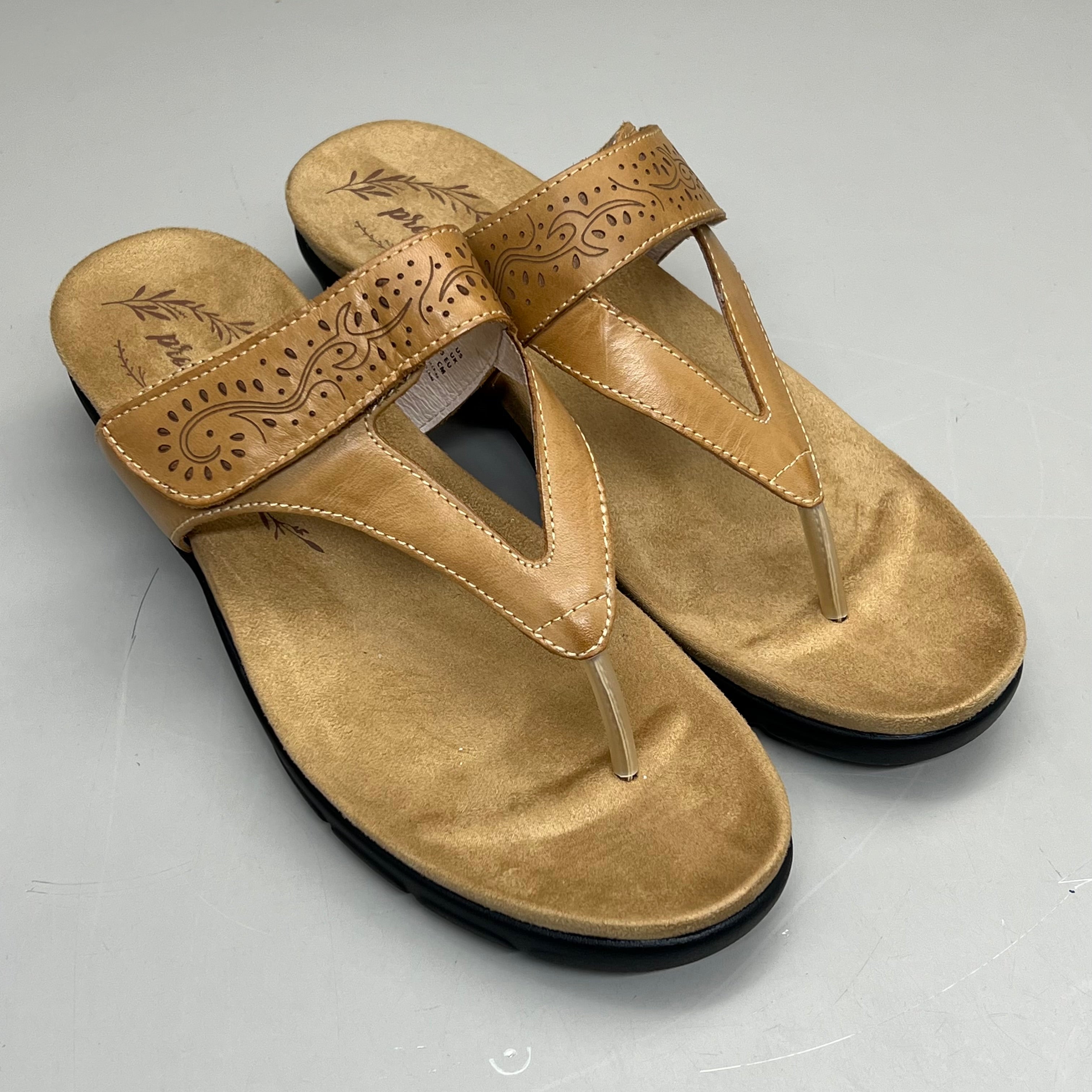 PROPET Wynzie Dressy Adjustable Flip Flop Women's Sz 10 XX(4E) Tan WSX051L