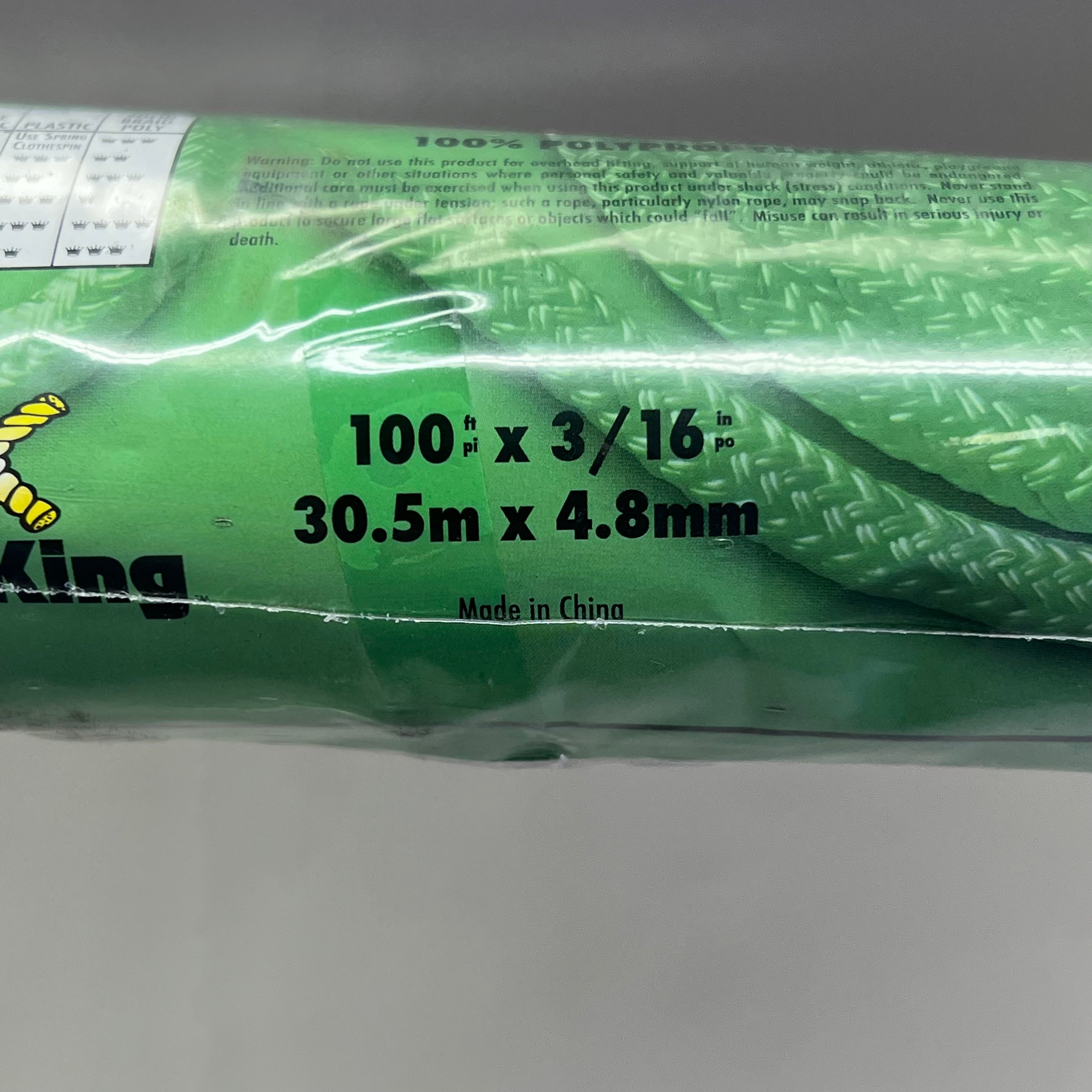 ROPE KING (2 PACK) Poly All-Purpose Clothesline 3/16" x 100' White POCL-100